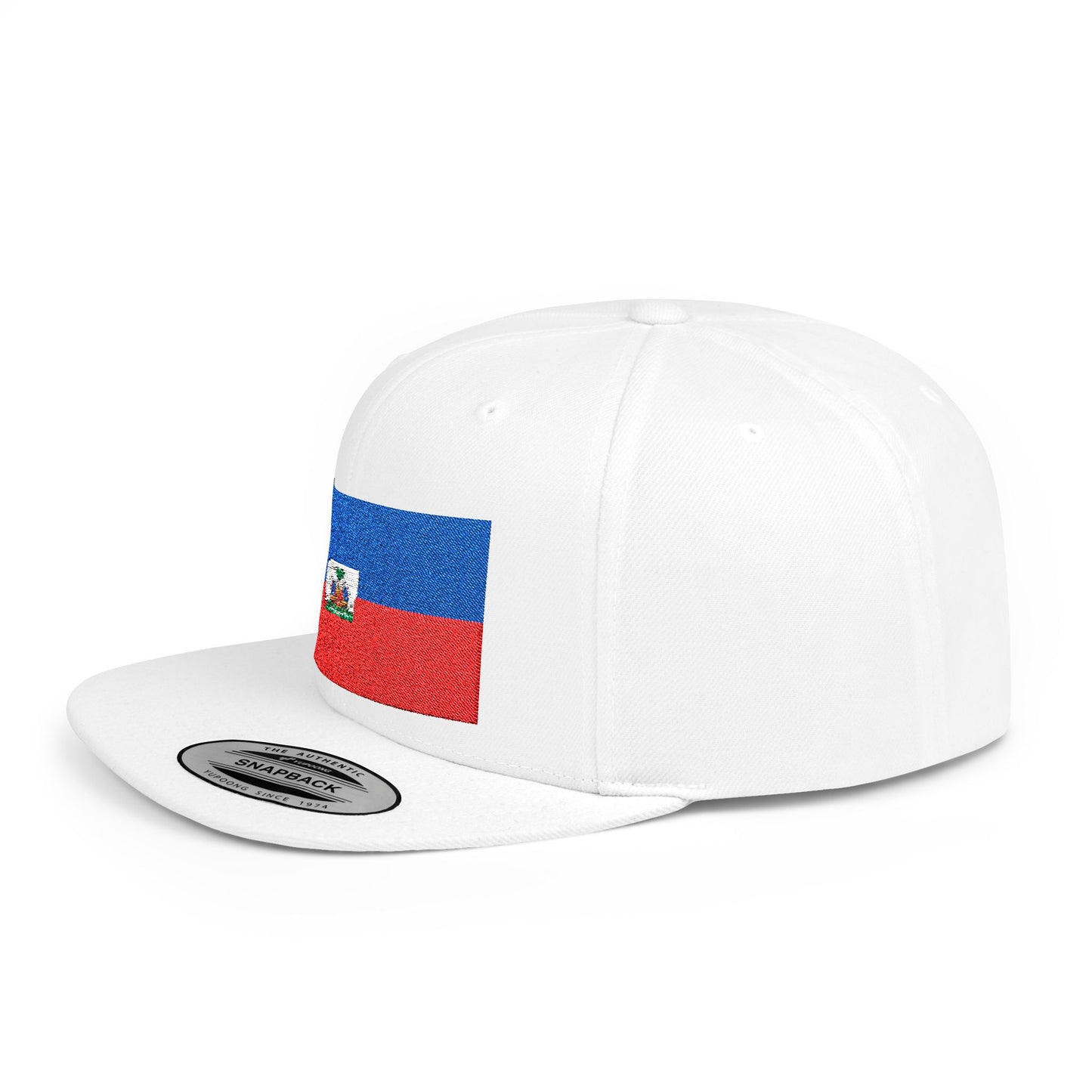 Haitian Flag Flat Bill Snapback Cap - Stylish Headwear for Cultural Celebrations
