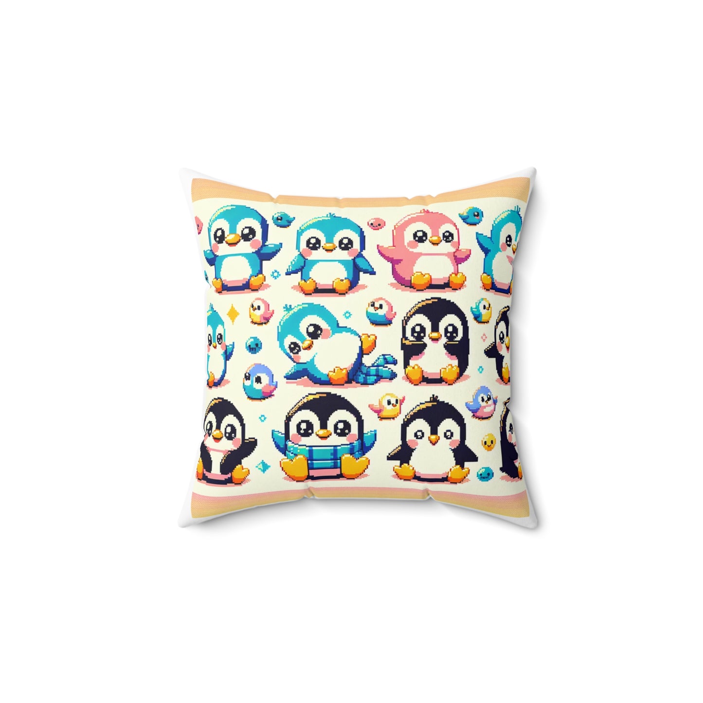 Cute Penguin Spun Polyester Square Pillow - Fun & Whimsical Decor