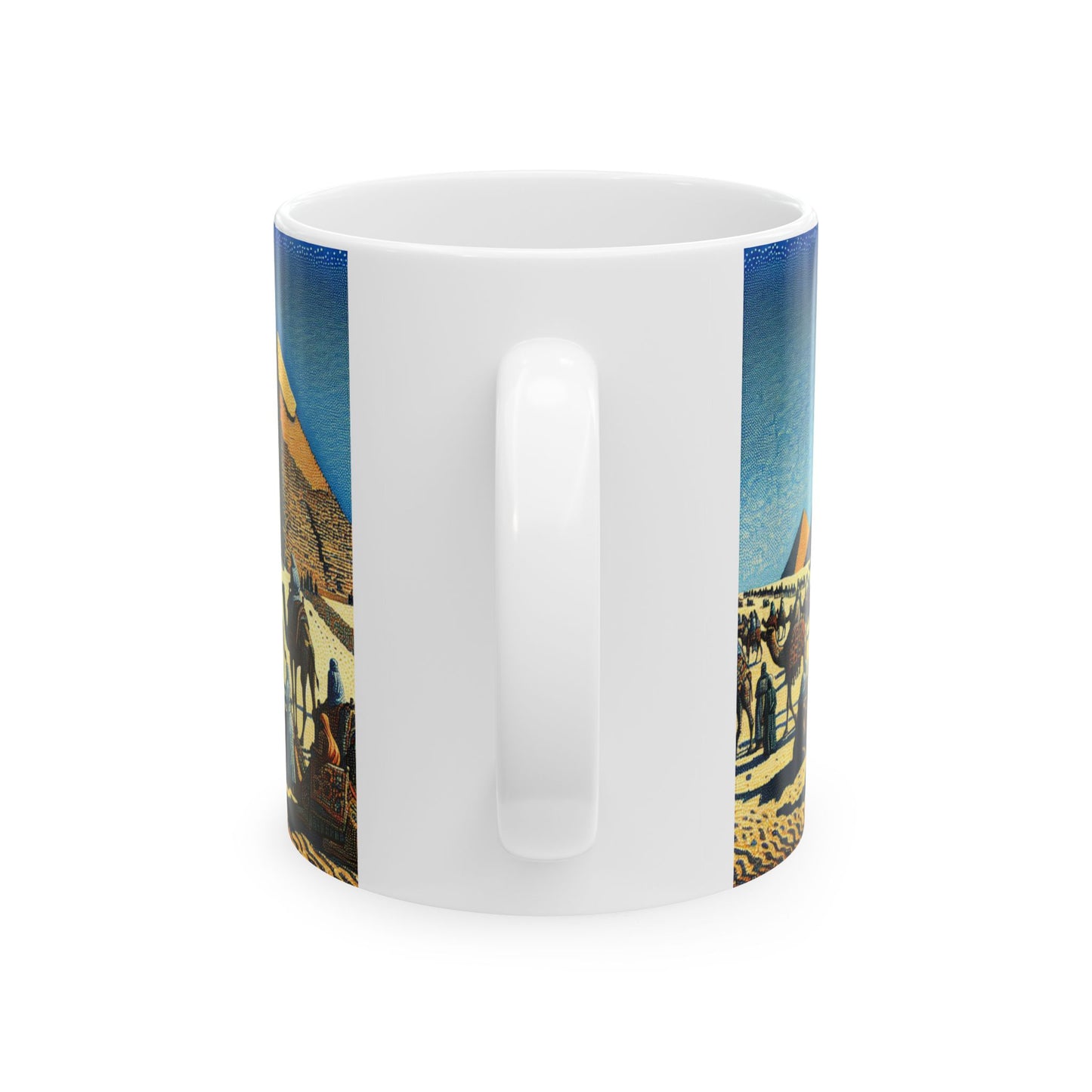 Desert Adventure Ceramic Mug - 11oz & 15oz | Pyramid Scene Coffee Cup