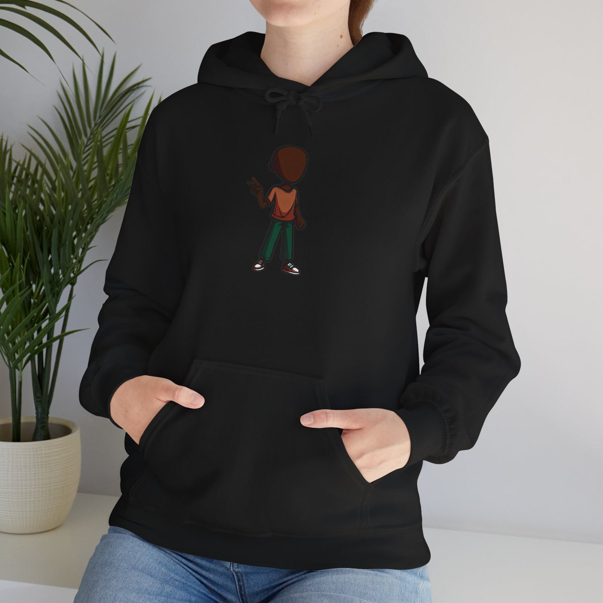 Make Haiti The Pearl of the Antilles Again Hoodie — Cartoon Figure Back Print