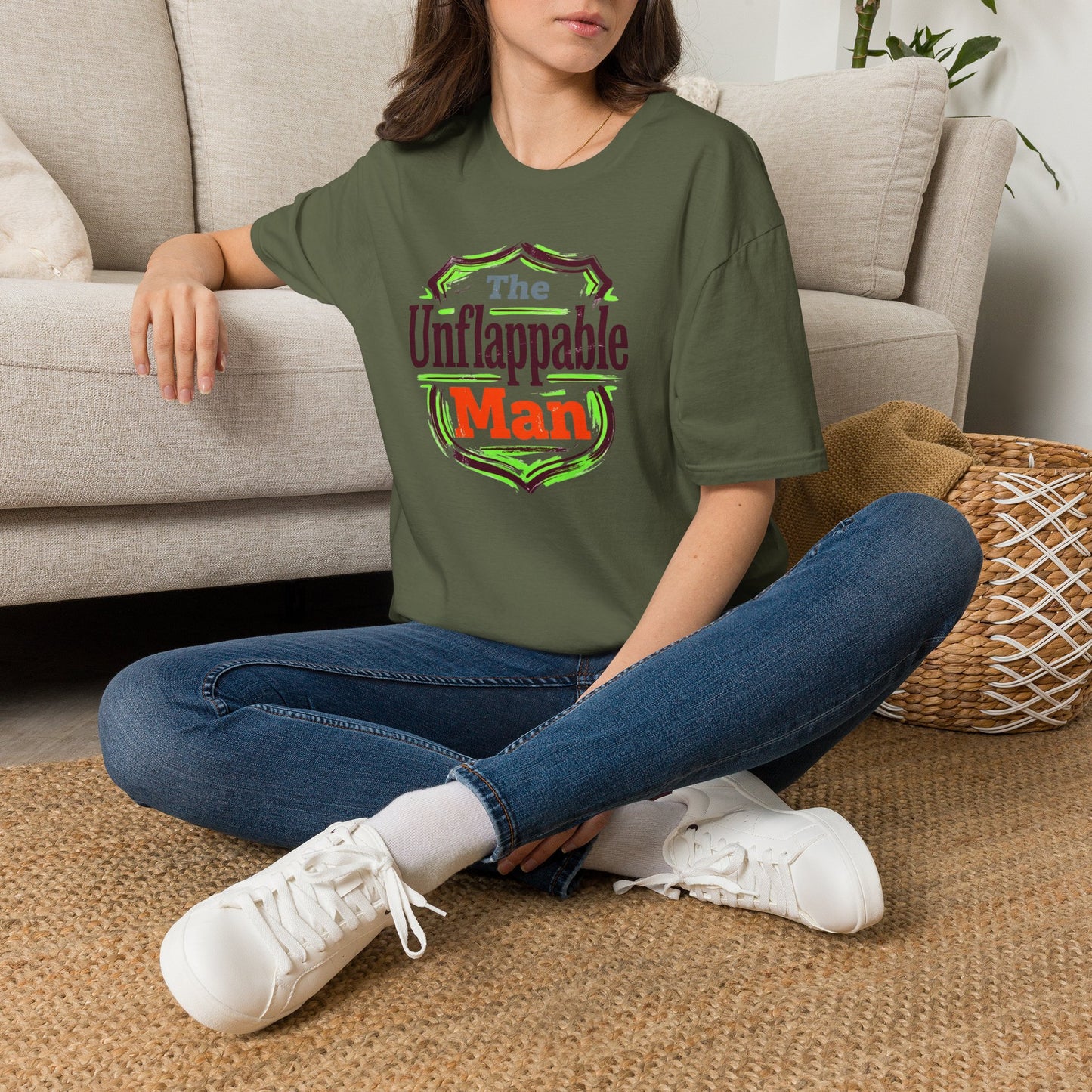 The Unflappable Man T-Shirt — Funny Retro Badge Graphic Tee