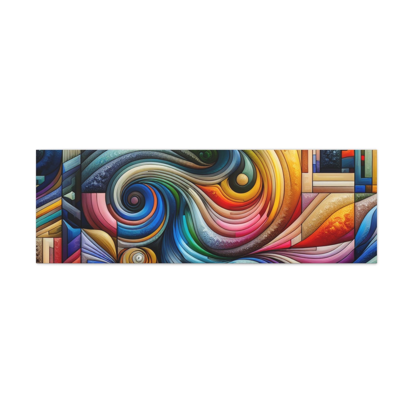 Vibrant Abstract Swirl Matte Canvas Art - Colorful Home Decor