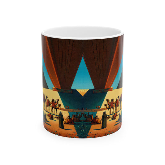 Desert Adventure Ceramic Mug - 11oz & 15oz, Vibrant Camel Design, Perfect Gift for Travelers and Nature Lovers