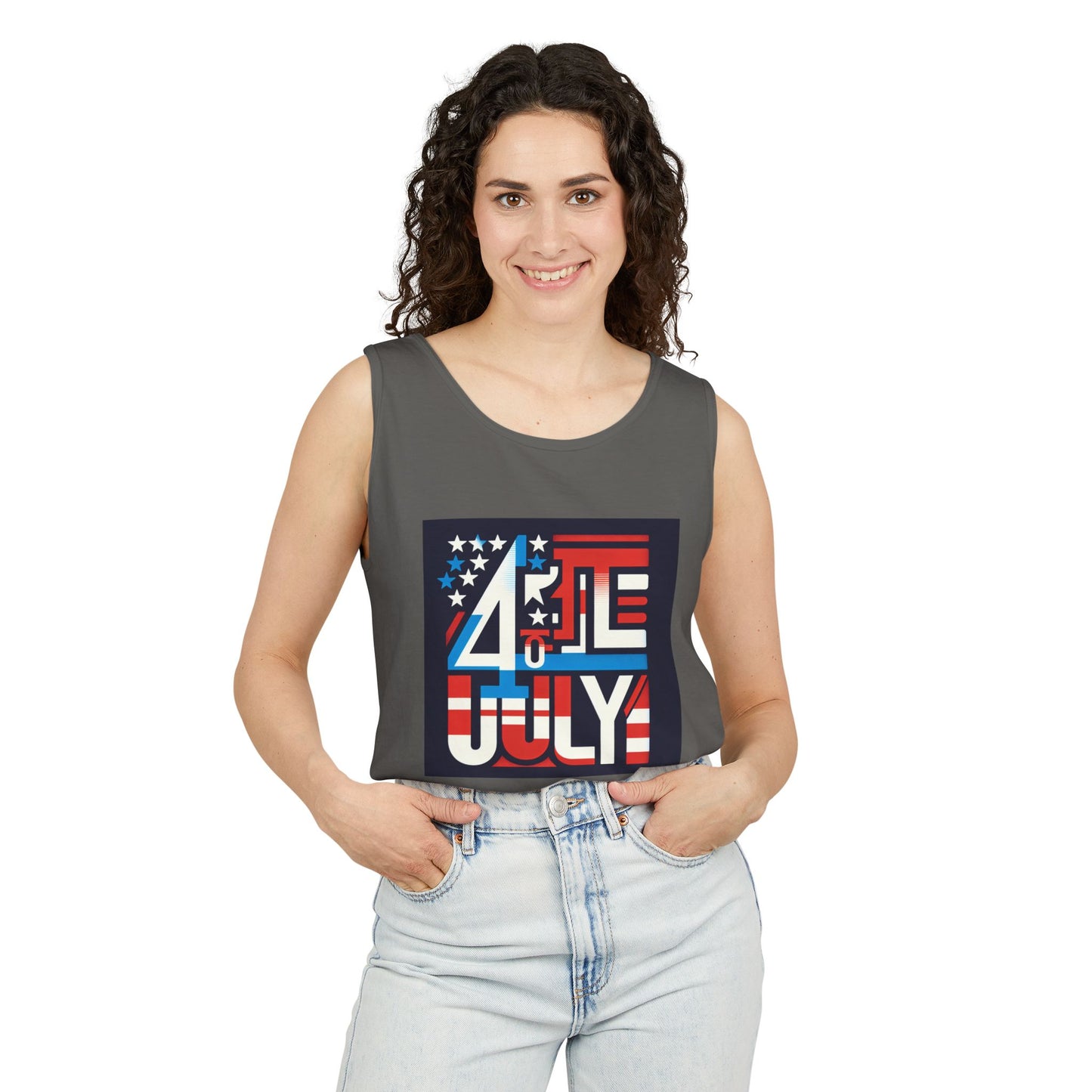 Patriotic Fourth of July Tank Top, American Flag Tee, Summer Celebration Apparel, Unisex Graphic Shirt, USA Independence Day Outfit