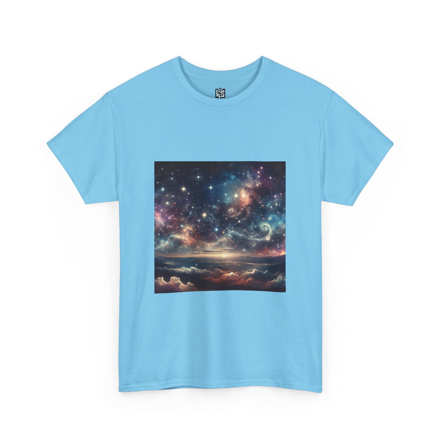 Cosmic Dreams Unisex Heavy Cotton Tee - Celestial Graphic Tee for Stargazers