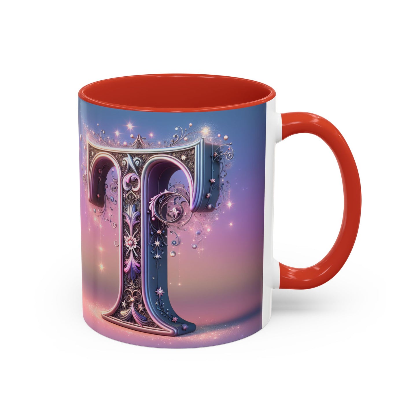 Elegant Decorative Letter "T" Coffee Mug - 11 & 15oz - Perfect Gift for Coffee Lovers!