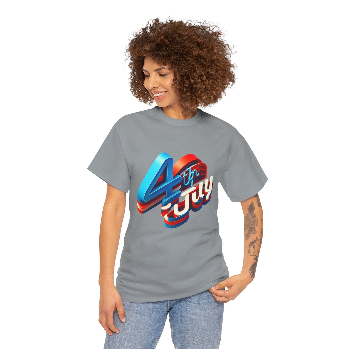 4th of July Unisex Heavy Cotton Tee, Patriotic Shirt, Independence Day Apparel, Summer Event T-Shirt, Casual Graphic Tee
