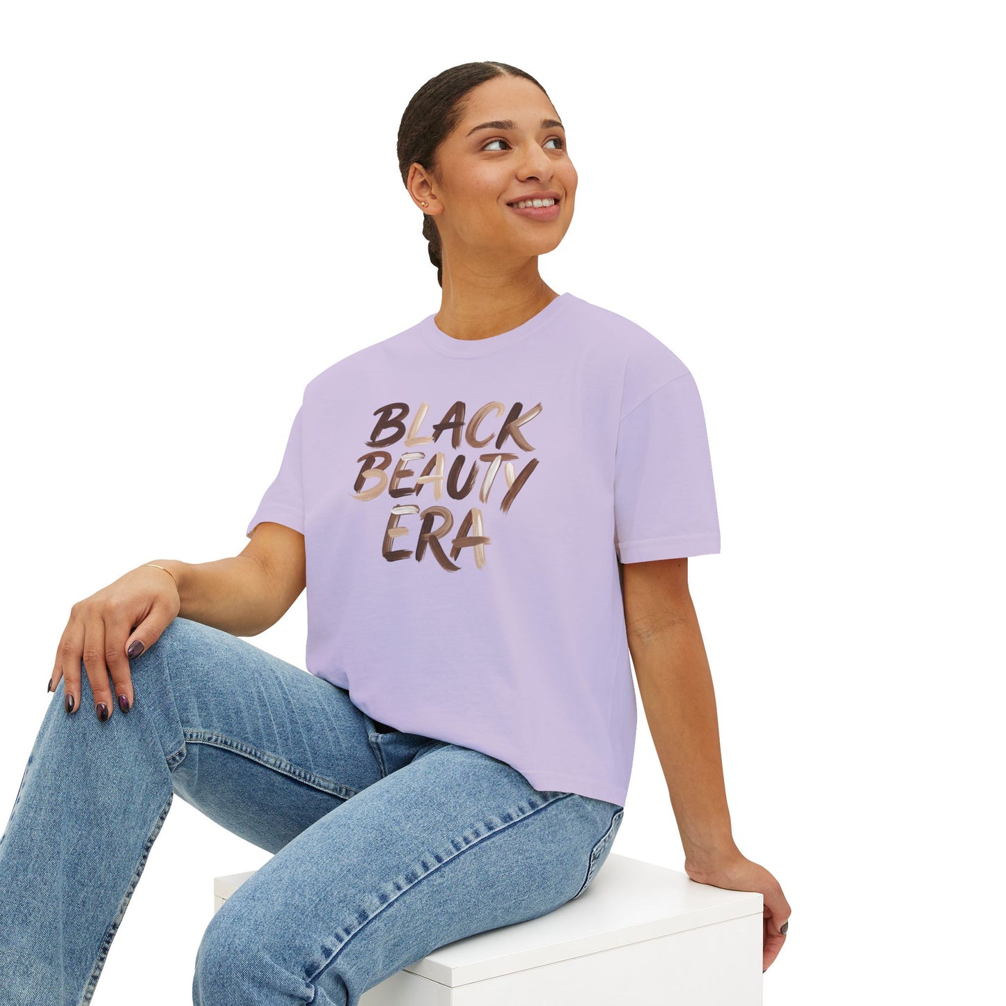 Black Beauty Era Boxy Tee — Women's Empowerment Graphic Shirt