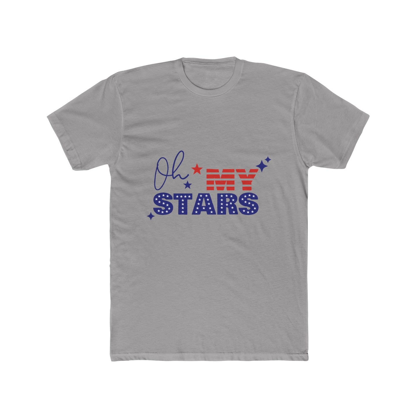 Patriotic Unisex Cotton Crew Tee - "Oh My Stars" Design