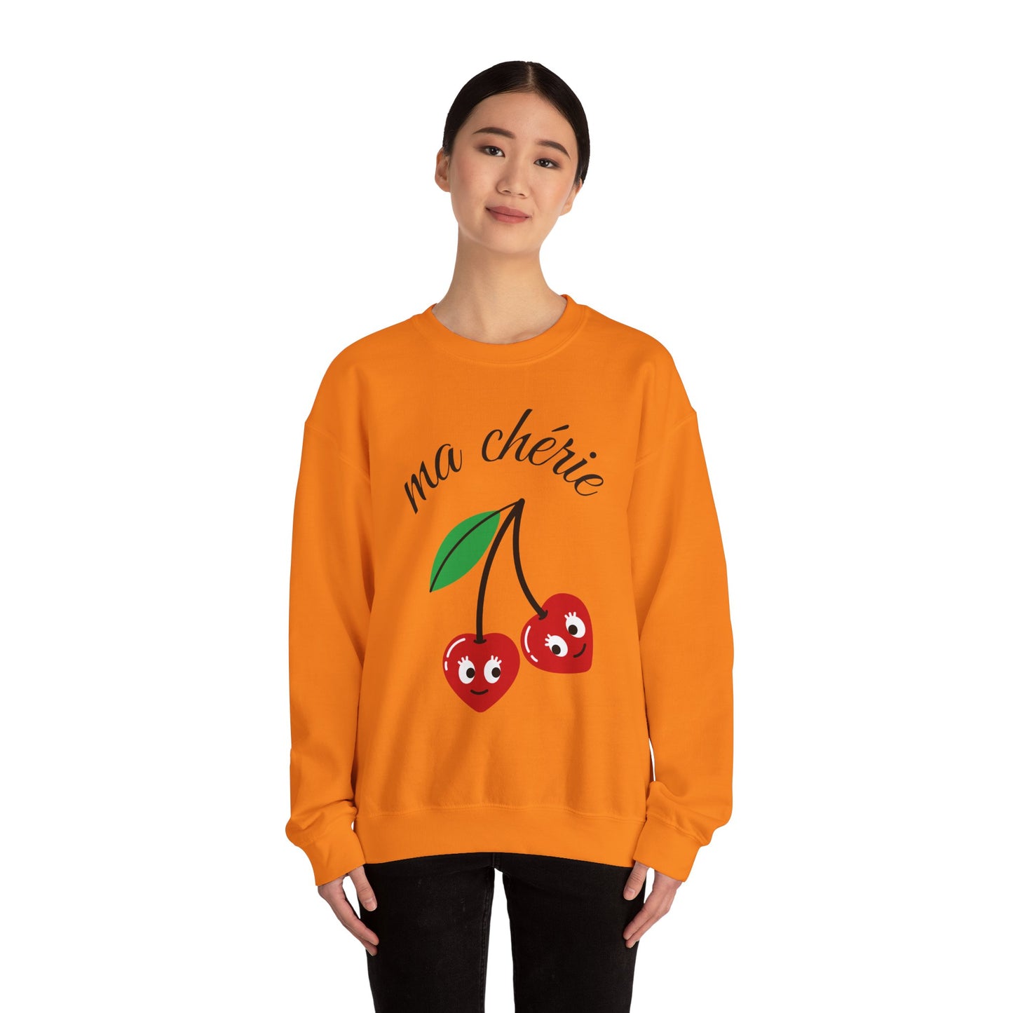 Cute Cherry Graphic Crewneck Sweatshirt - 'ma chérie'