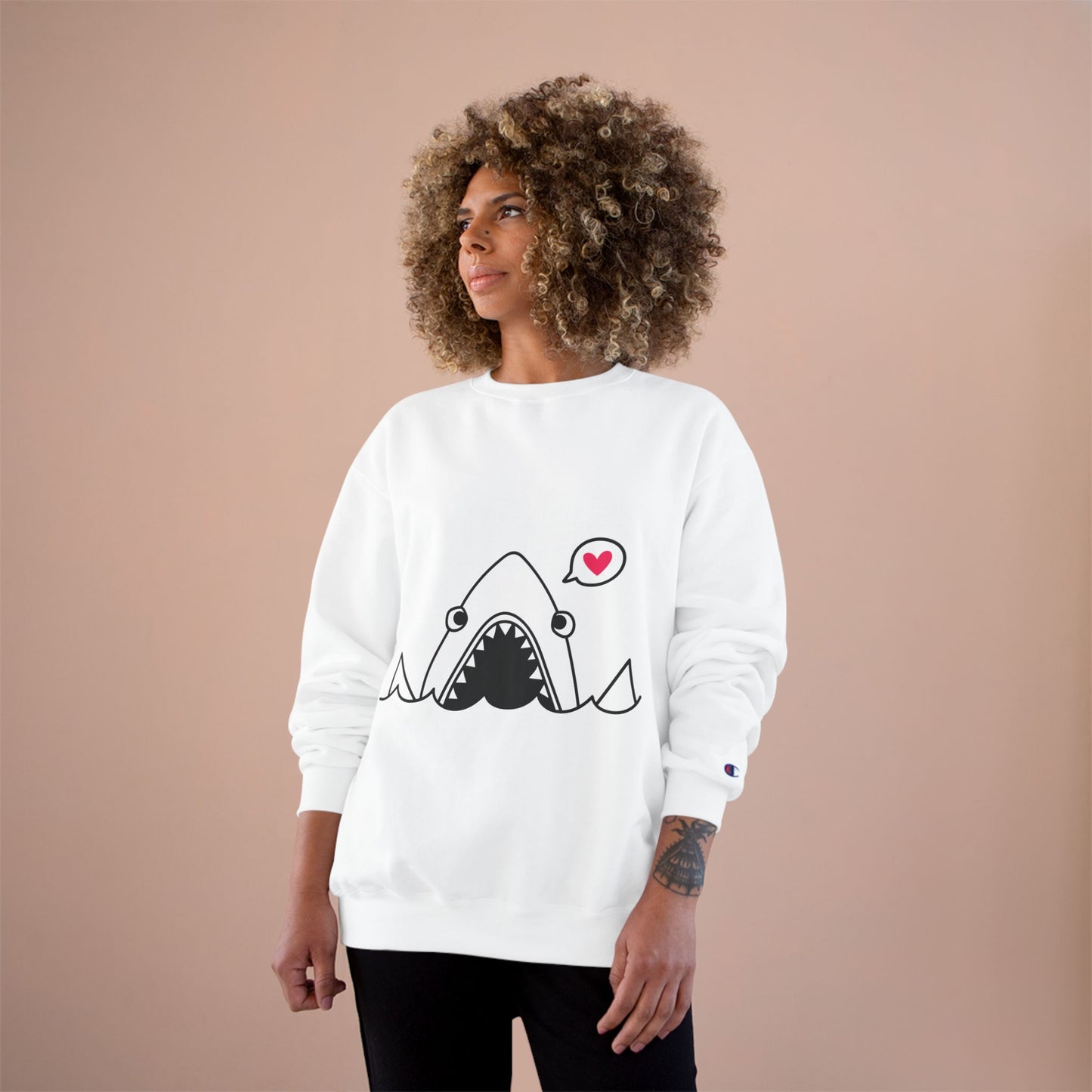 Adorable Shark Love Champion Sweatshirt for Ocean Lovers