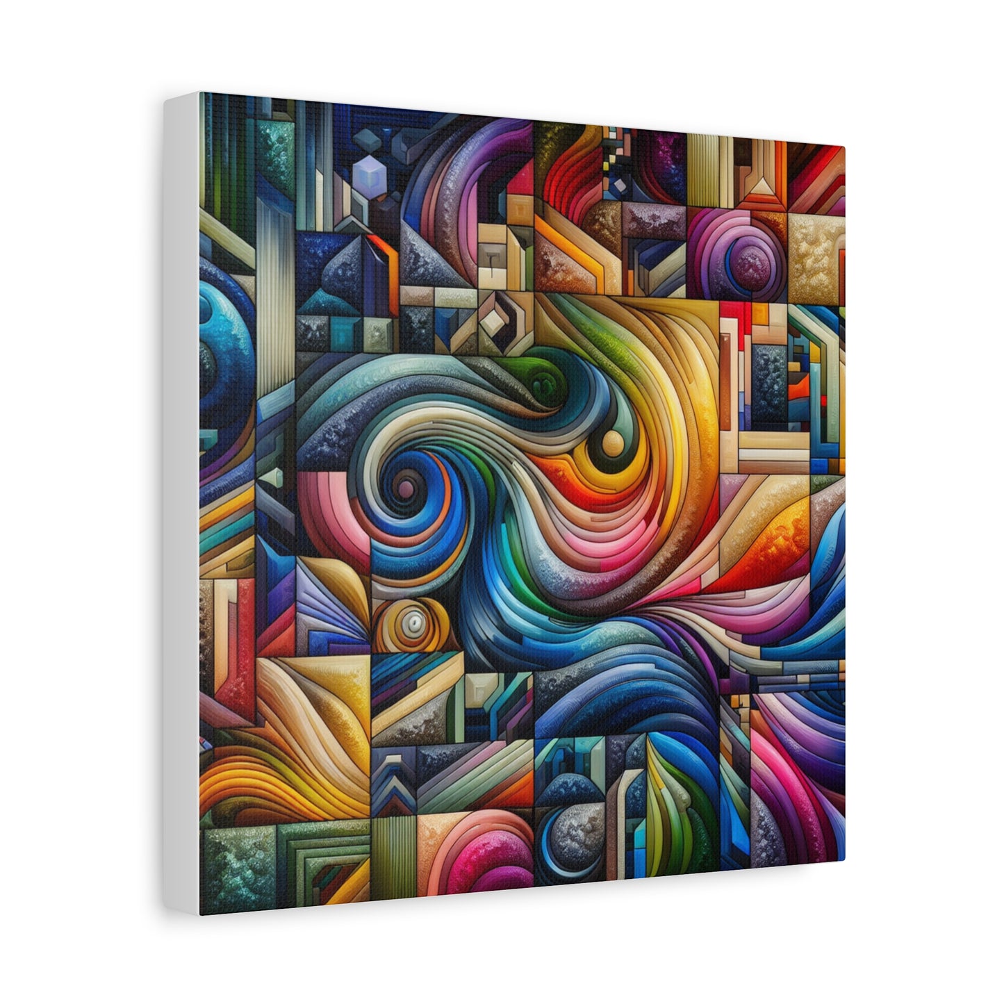 Vibrant Abstract Swirl Matte Canvas Art - Colorful Home Decor