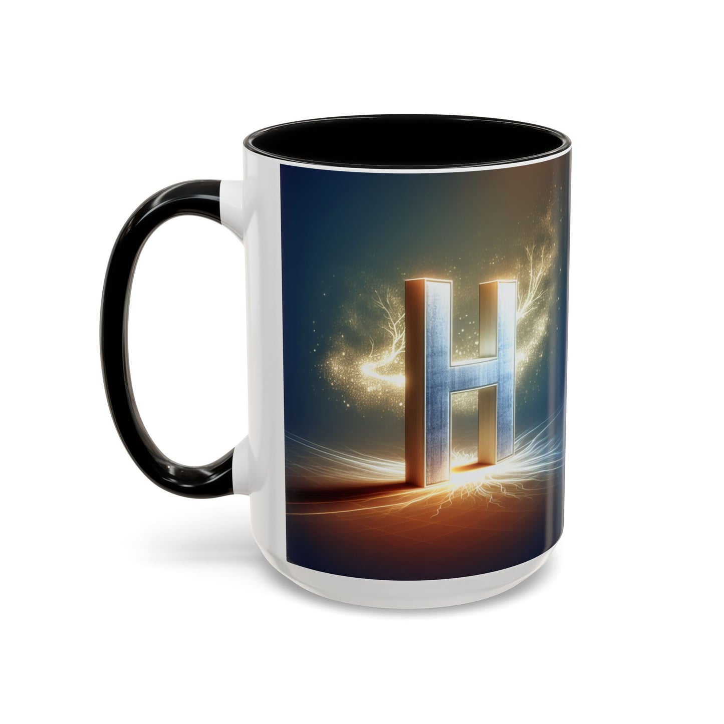 Stunning Accent Coffee Mug with Abstract Letter Design