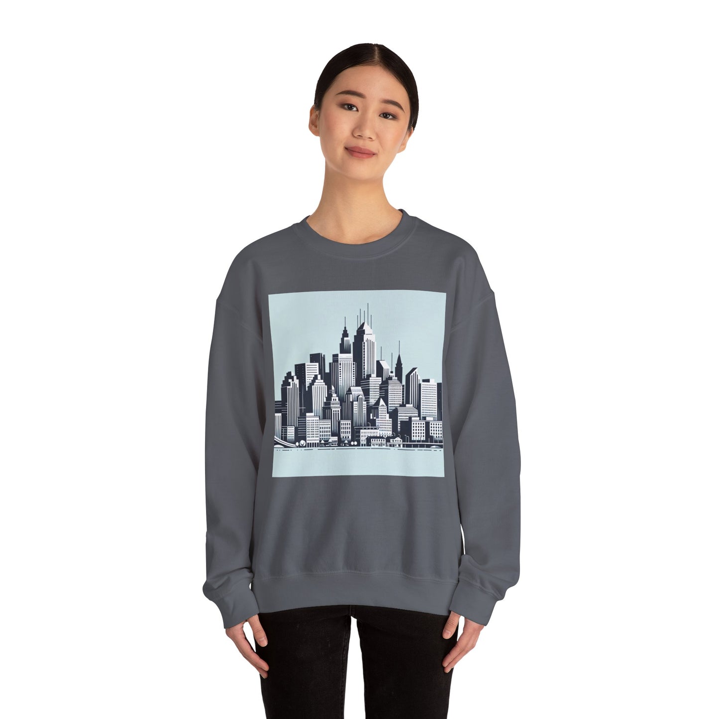 Cityscape Unisex Heavy Blend™ Crewneck Sweatshirt - Cozy Urban Vibes