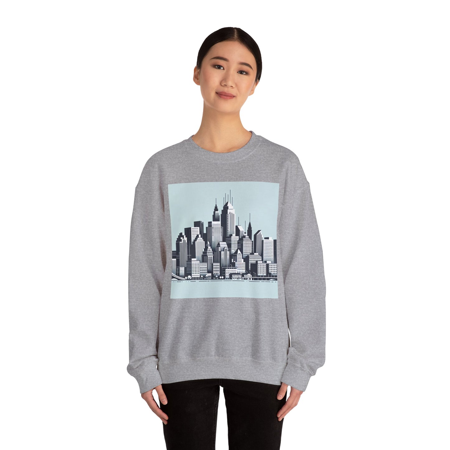 Cityscape Unisex Heavy Blend™ Crewneck Sweatshirt - Cozy Urban Vibes