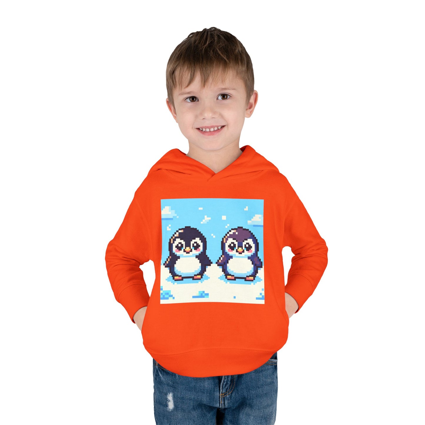 Cute Penguin Toddler Pullover Fleece Hoodie - Perfect for Winter Playtime