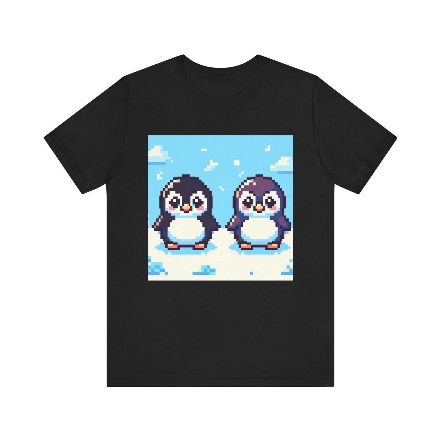 Cute Pixel Penguin Unisex Tee - Fun & Playful Short Sleeve Shirt for Animal Lovers