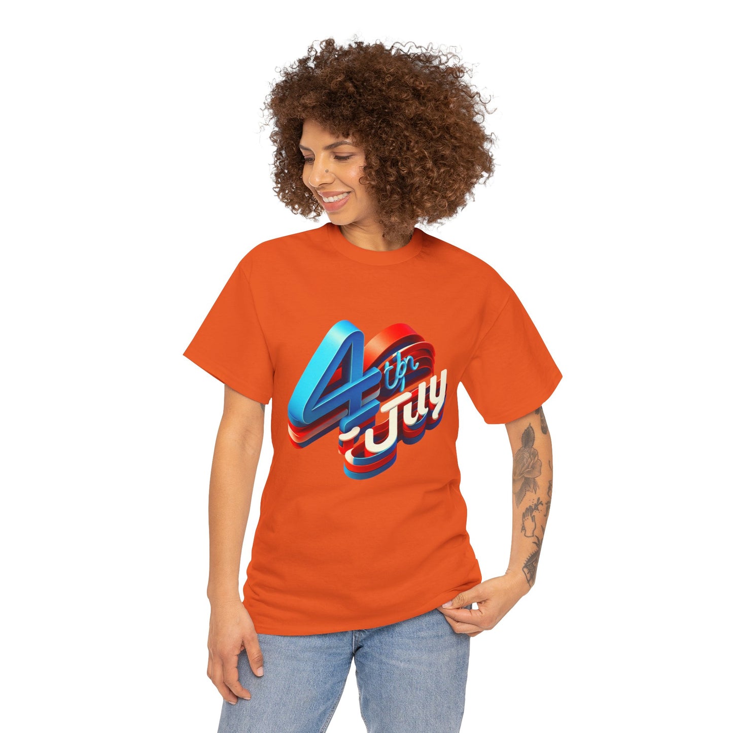 4th of July Unisex Heavy Cotton Tee, Patriotic Shirt, Independence Day Apparel, Summer Event T-Shirt, Casual Graphic Tee