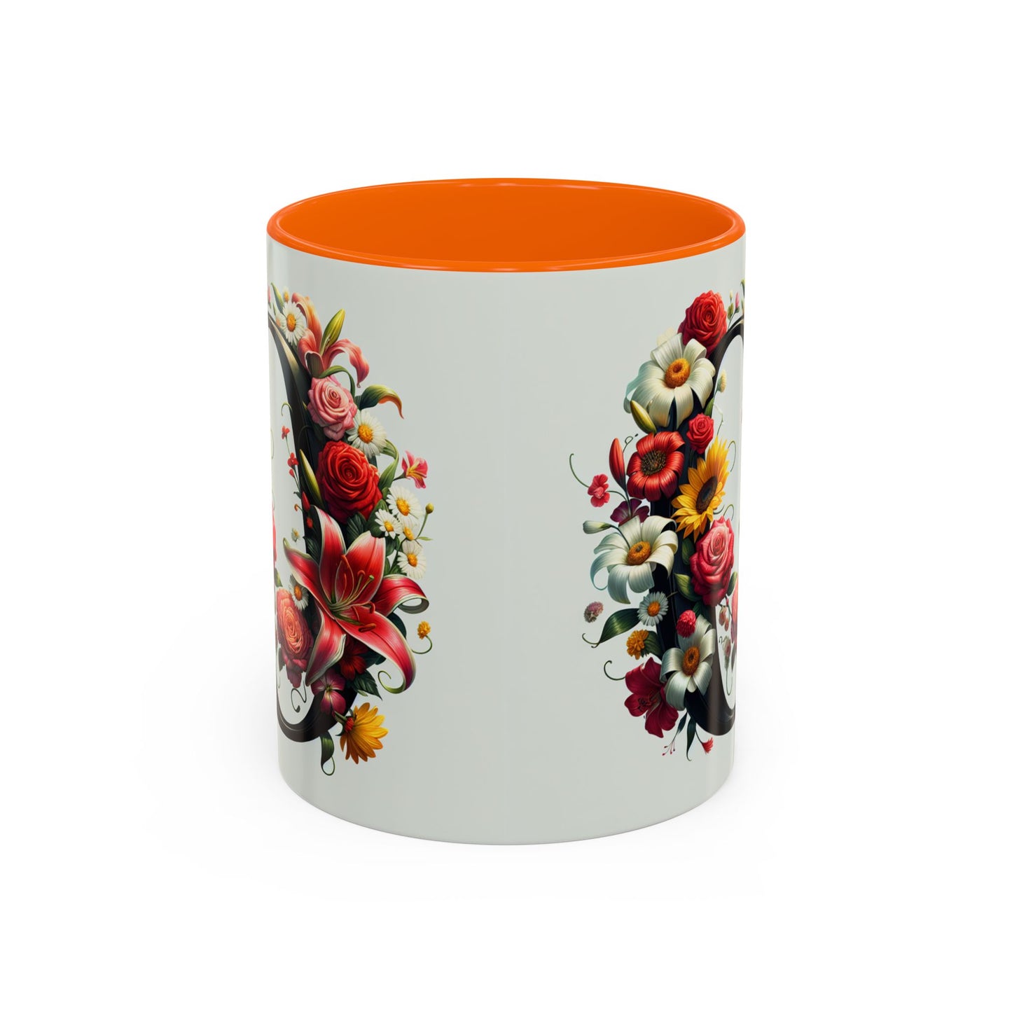 Floral Accent Coffee Mug - Elegant & Vibrant Design for Flower Lovers