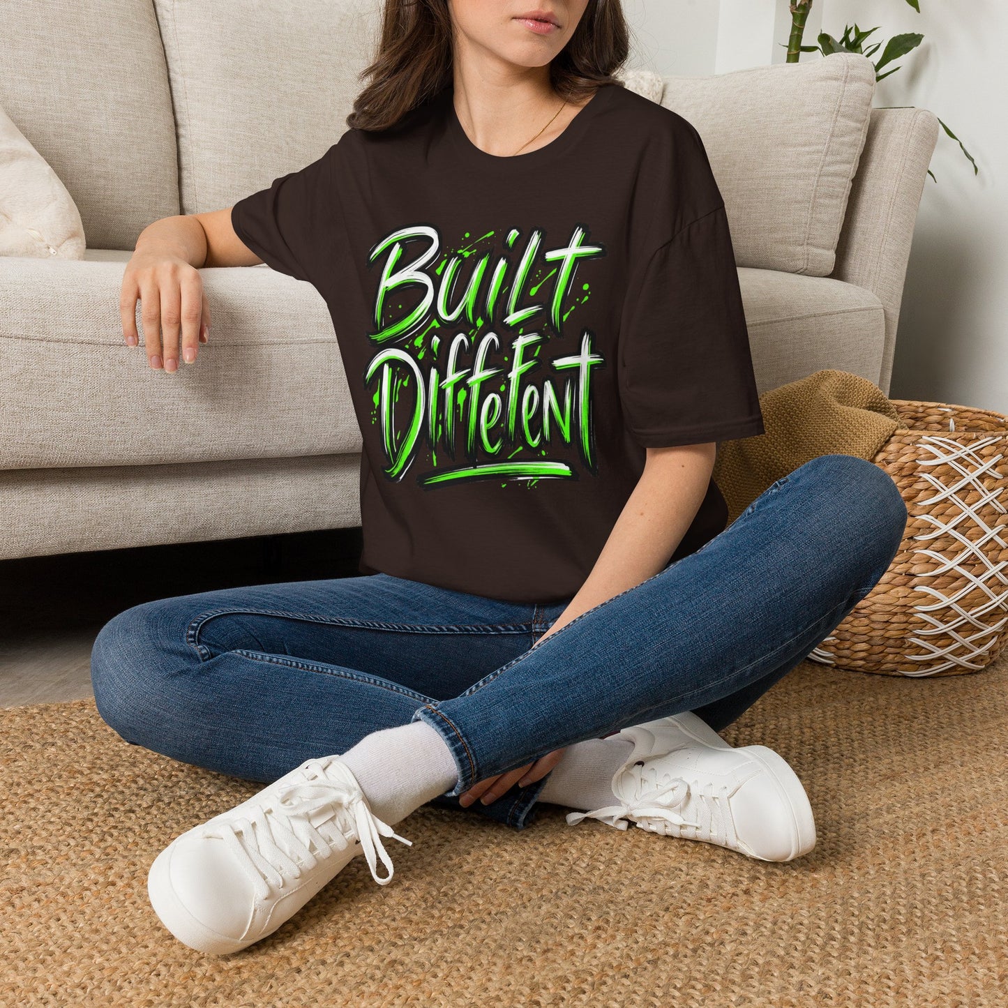 Built Different T-Shirt — Bold Neon Graffiti Tee