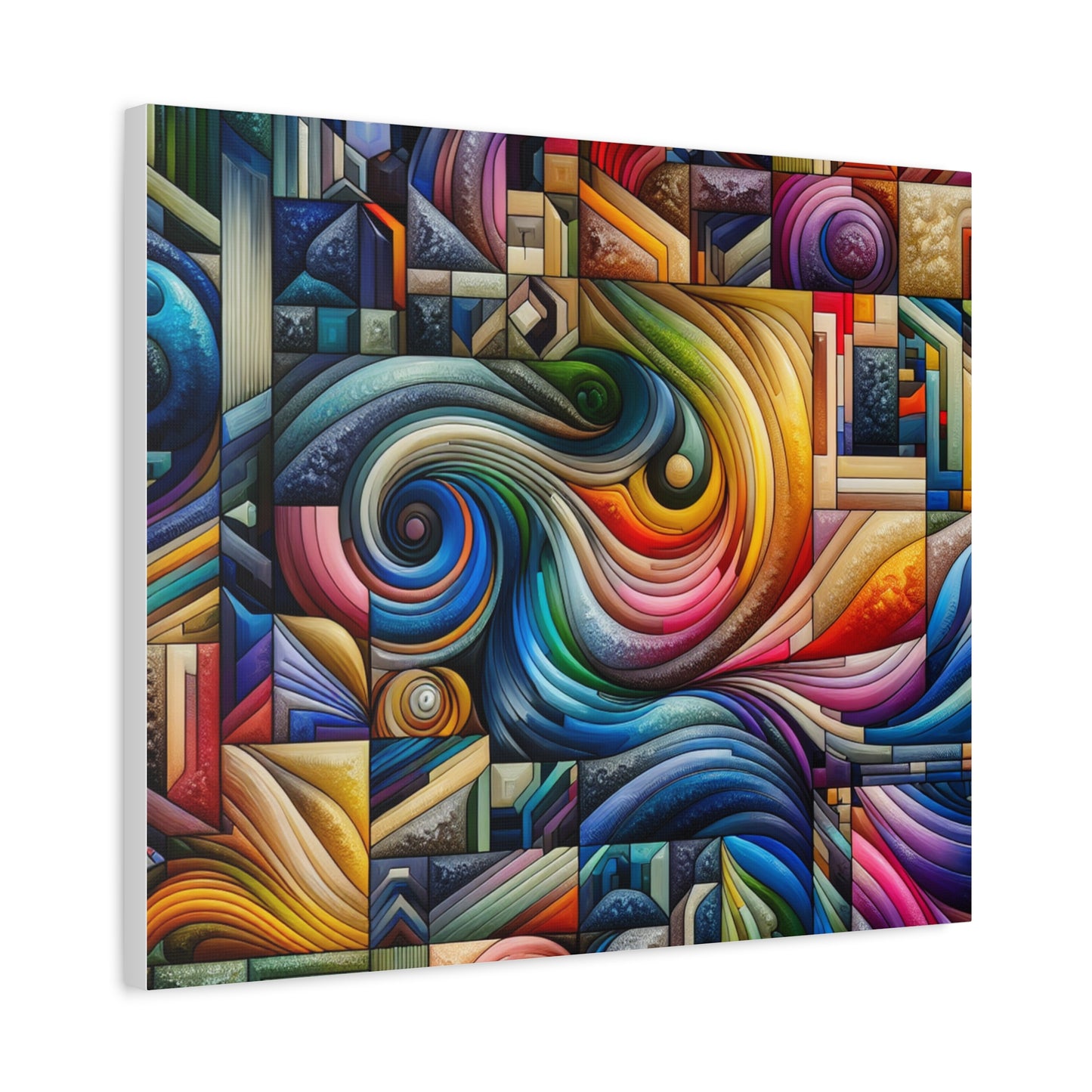 Vibrant Abstract Swirl Matte Canvas Art - Colorful Home Decor