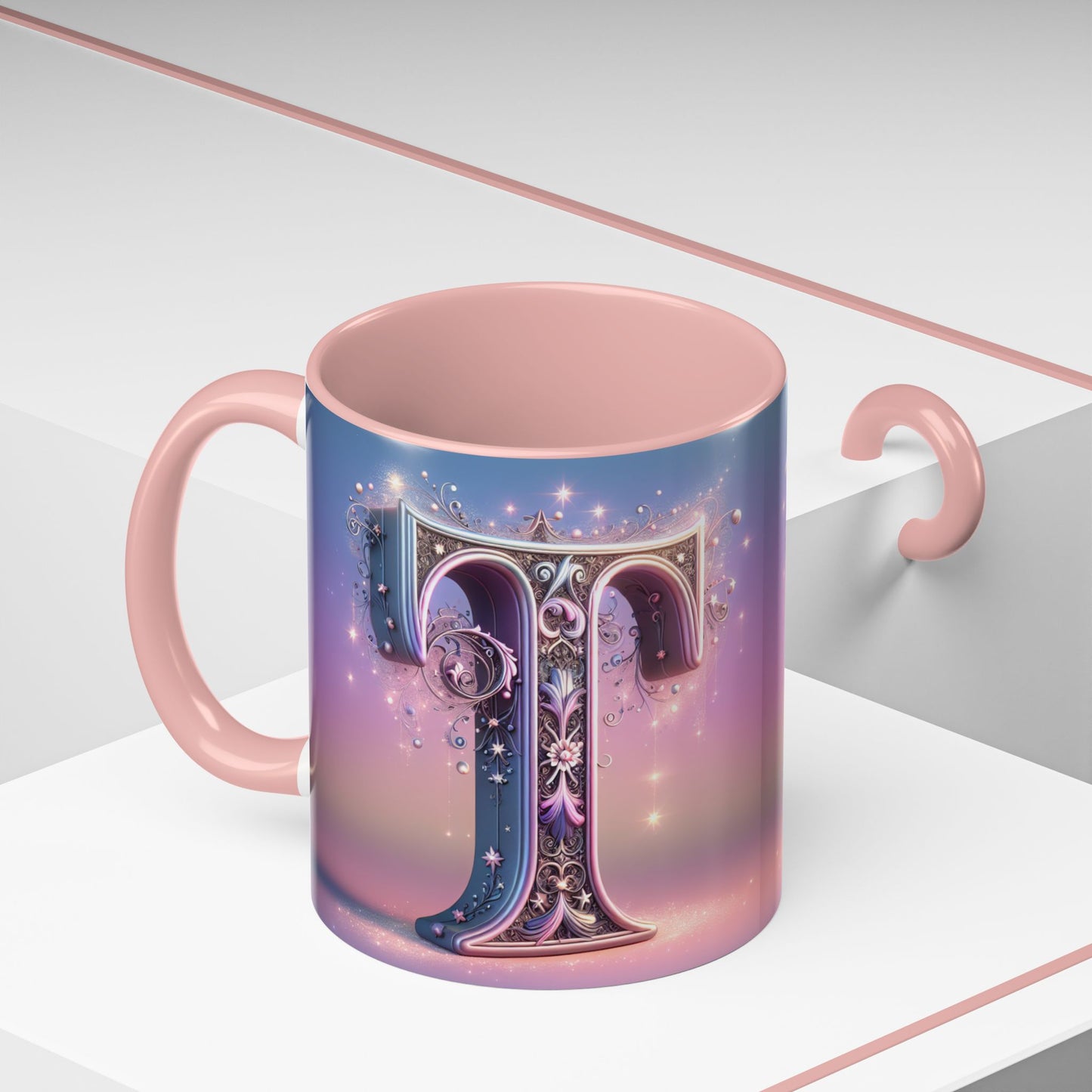 Elegant Decorative Letter "T" Coffee Mug - 11 & 15oz - Perfect Gift for Coffee Lovers!