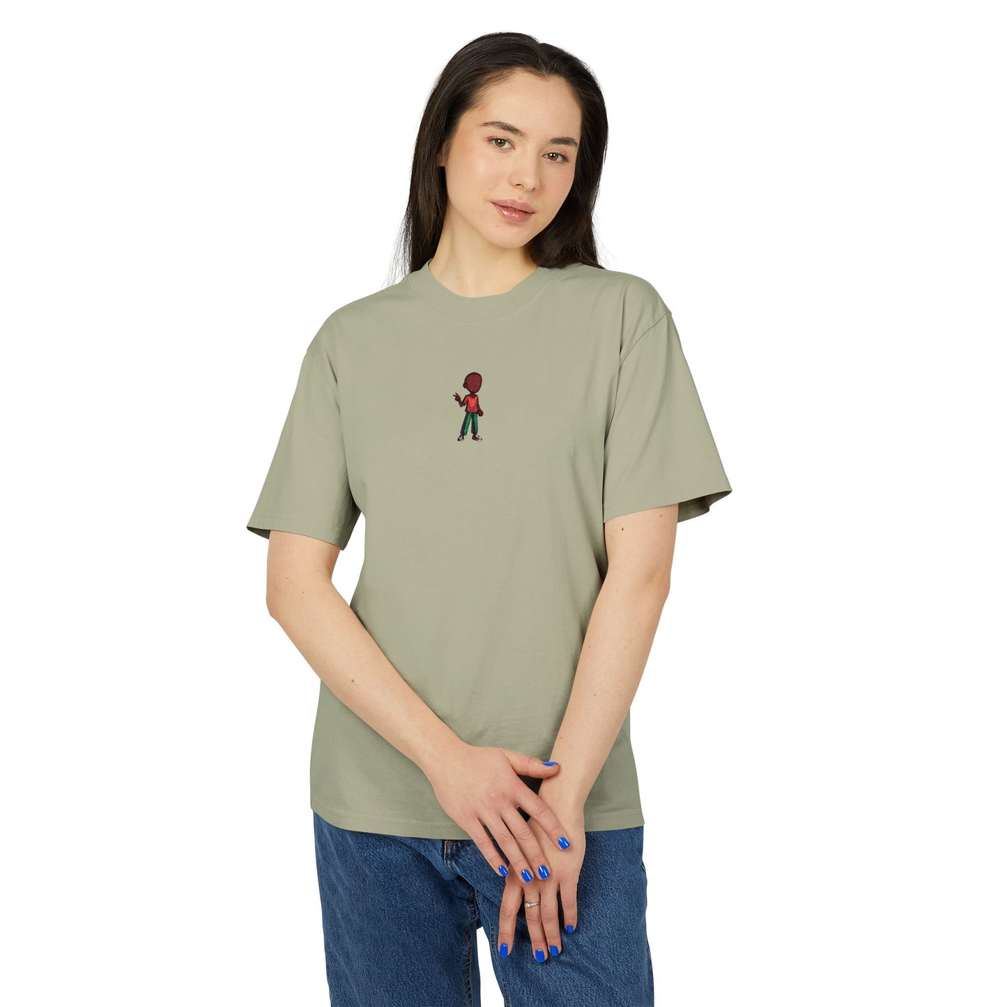 Graphic Tee — Small Red Skateboarder Chest Design
