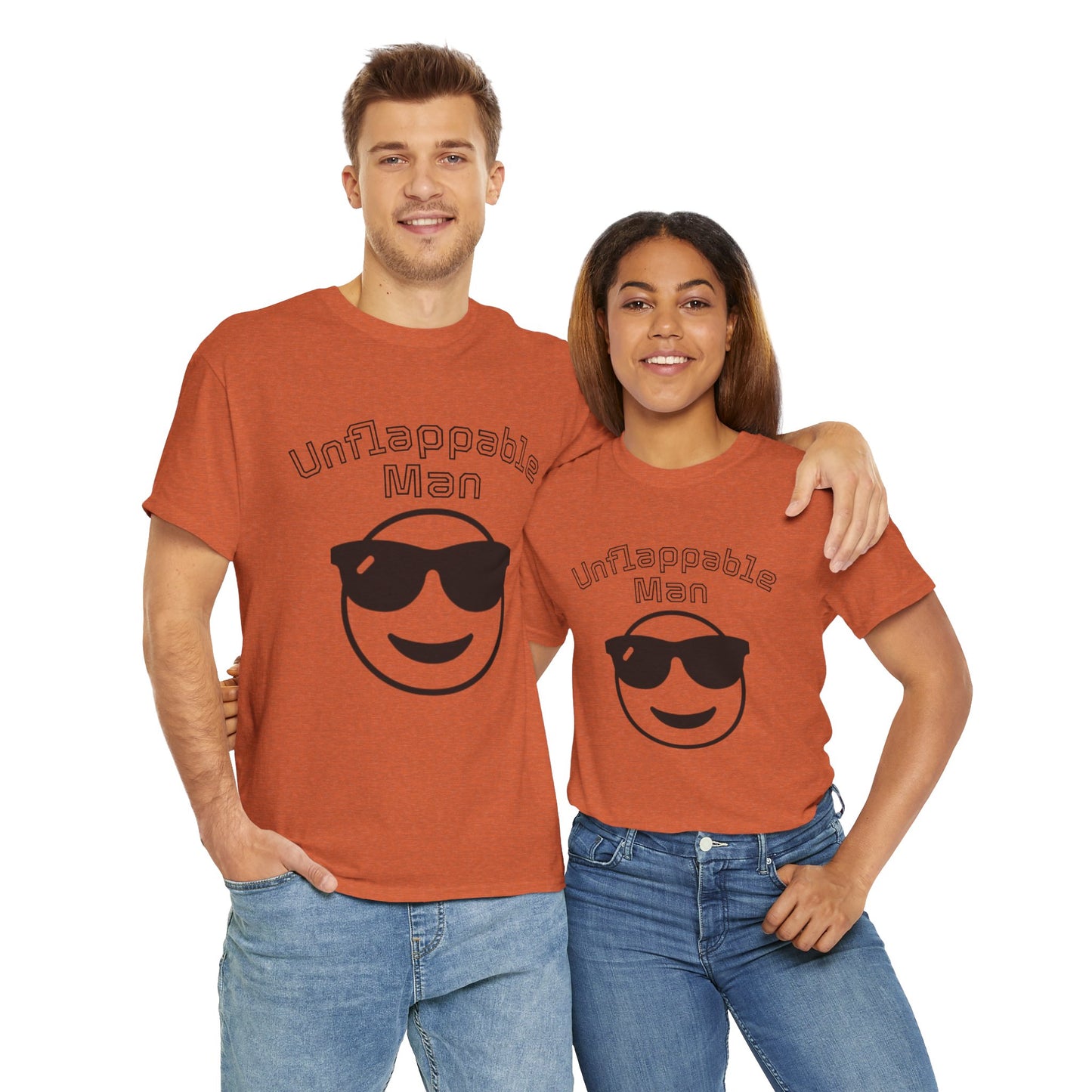 Unflappable Man Unisex Heavy Cotton Tee, Cool Graphic T-Shirt for Men, Perfect Gift for Birthdays, Casual Wear, Outdoor Activities