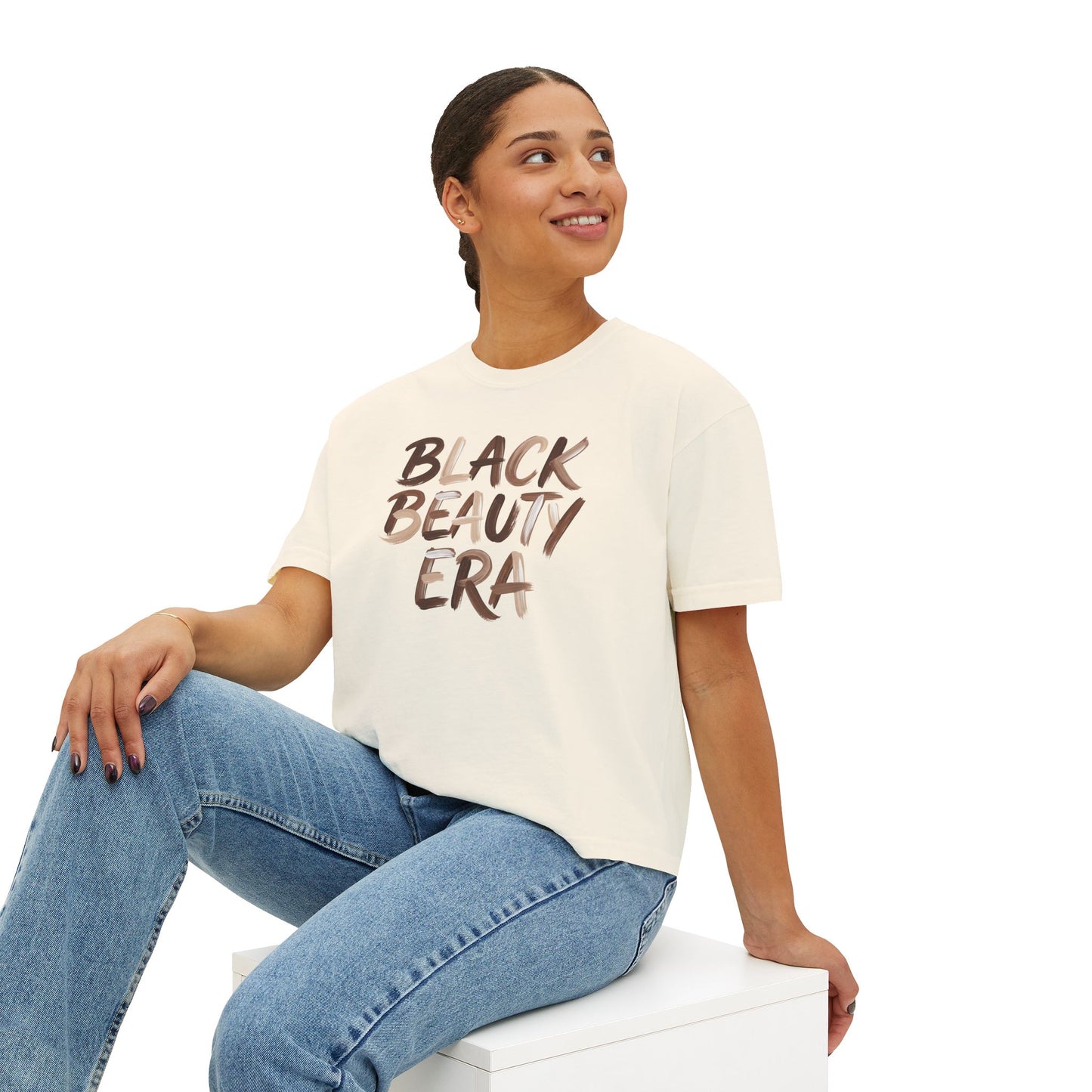 Black Beauty Era Boxy Tee — Women's Empowerment Graphic Shirt