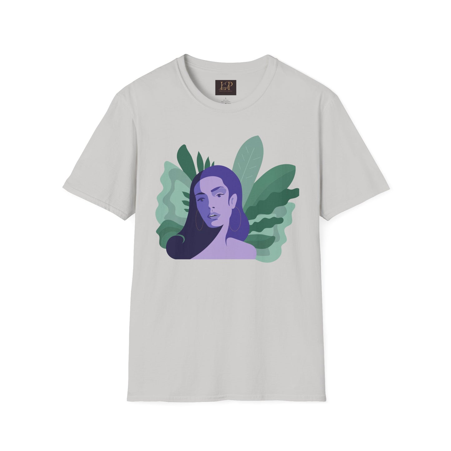 Chic Botanical Portrait T-Shirt for Nature Lovers