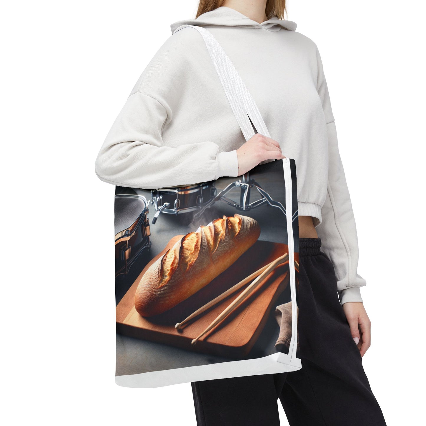 Bread & Drums Tote Bag – Perfect for Food Lovers & Musicians