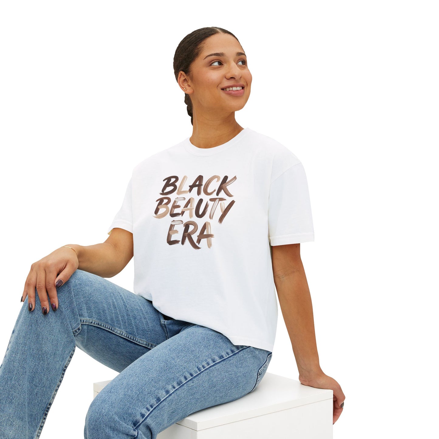 Black Beauty Era Boxy Tee — Women's Empowerment Graphic Shirt