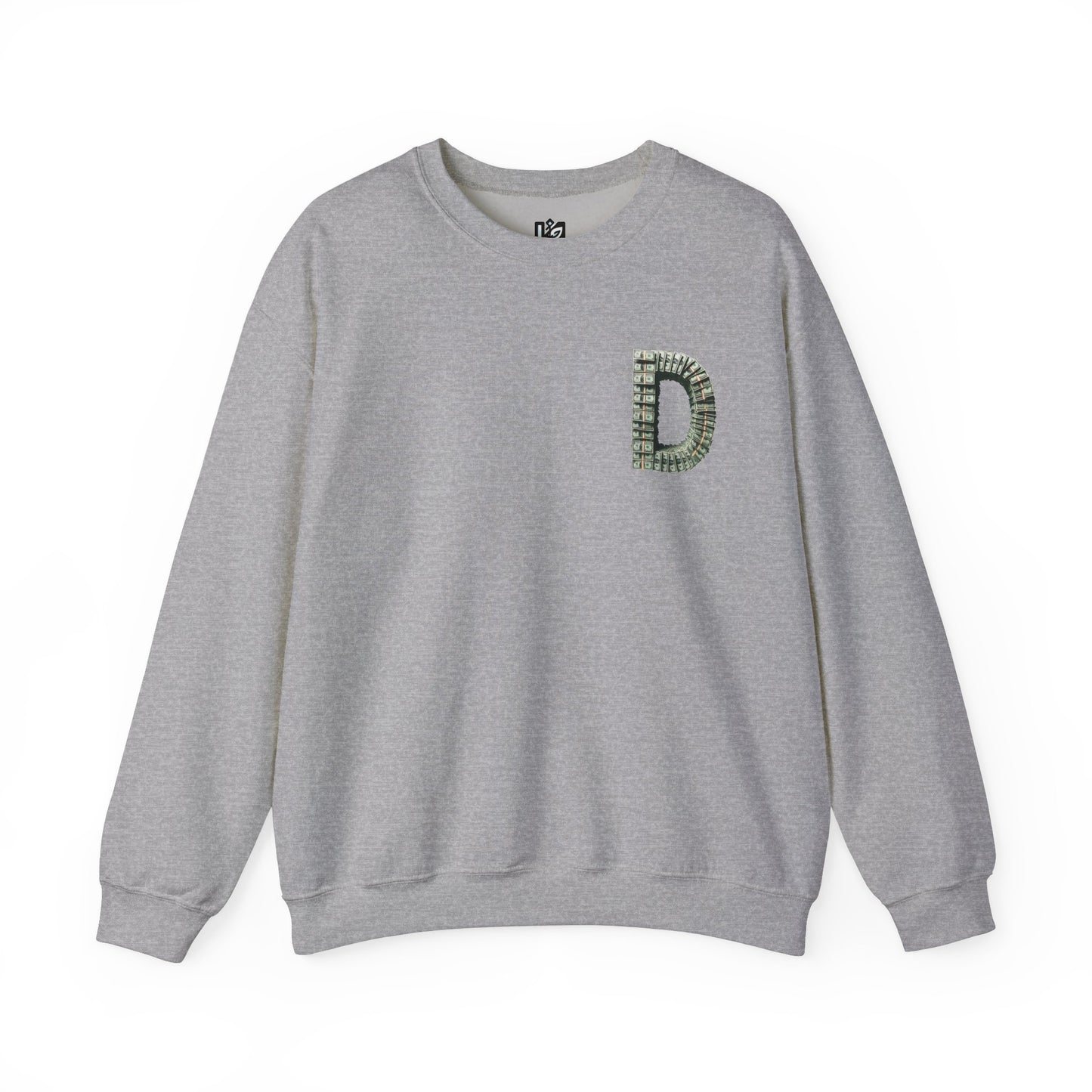 Unisex Crewneck Sweatshirt with 'D' and Dollar Sign Design | Stylish & Cozy Apparel for Casual Days