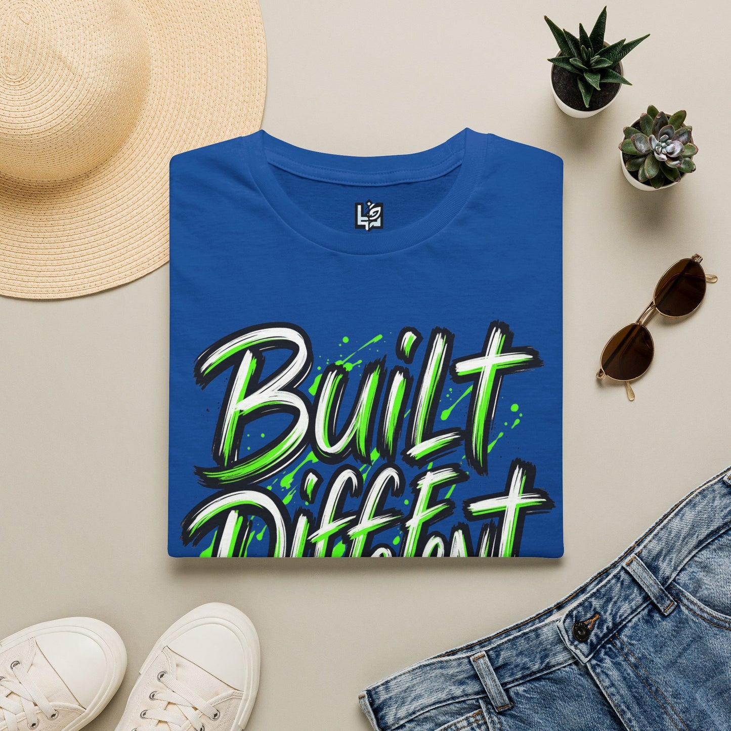 Built Different T-Shirt — Bold Neon Graffiti Tee