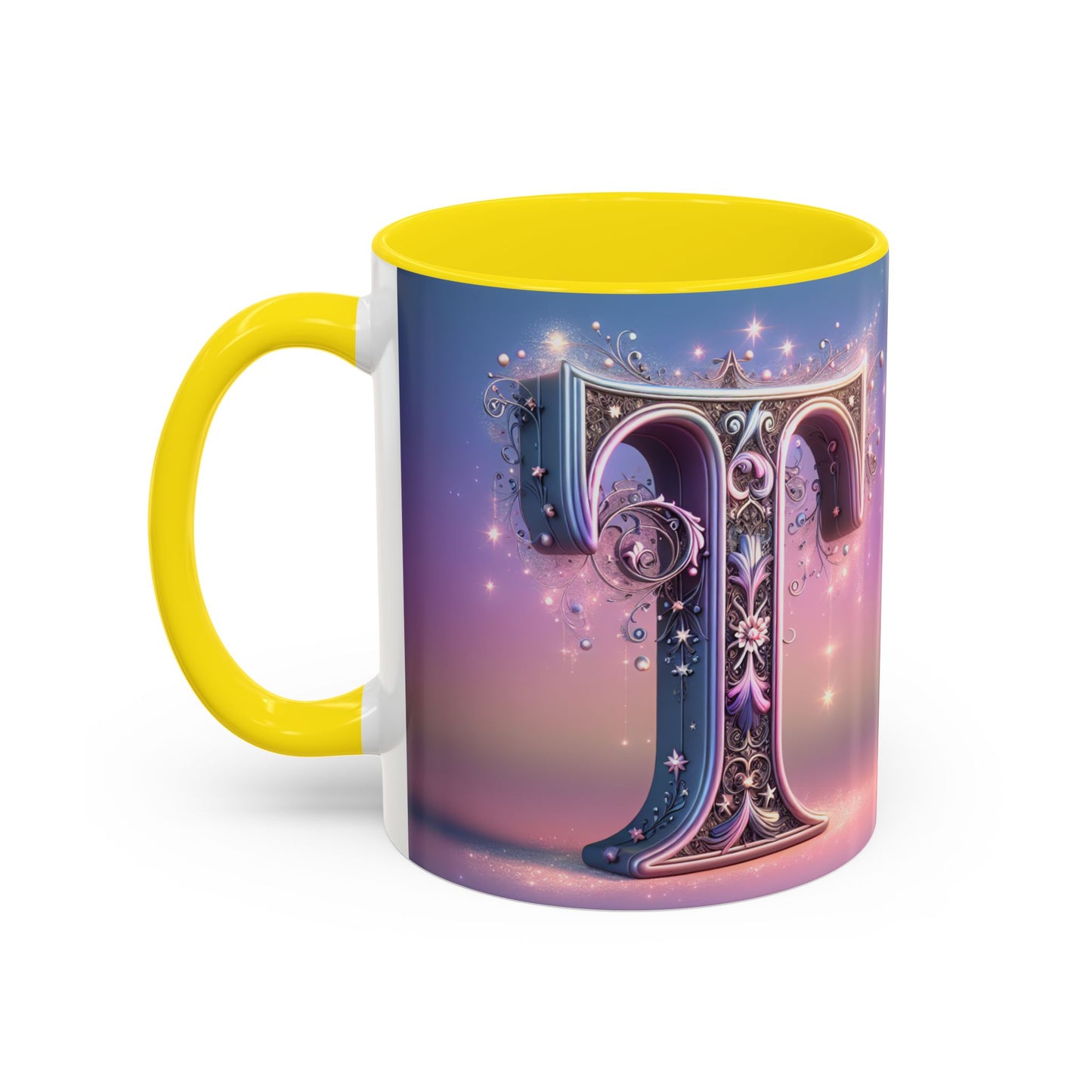 Elegant Decorative Letter "T" Coffee Mug - 11 & 15oz - Perfect Gift for Coffee Lovers!