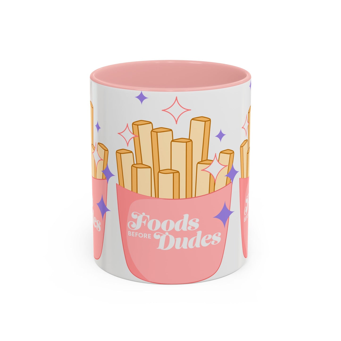 Fun 'Foods Before Dudes' Accent Coffee Mug - Perfect Gift for Food Lovers