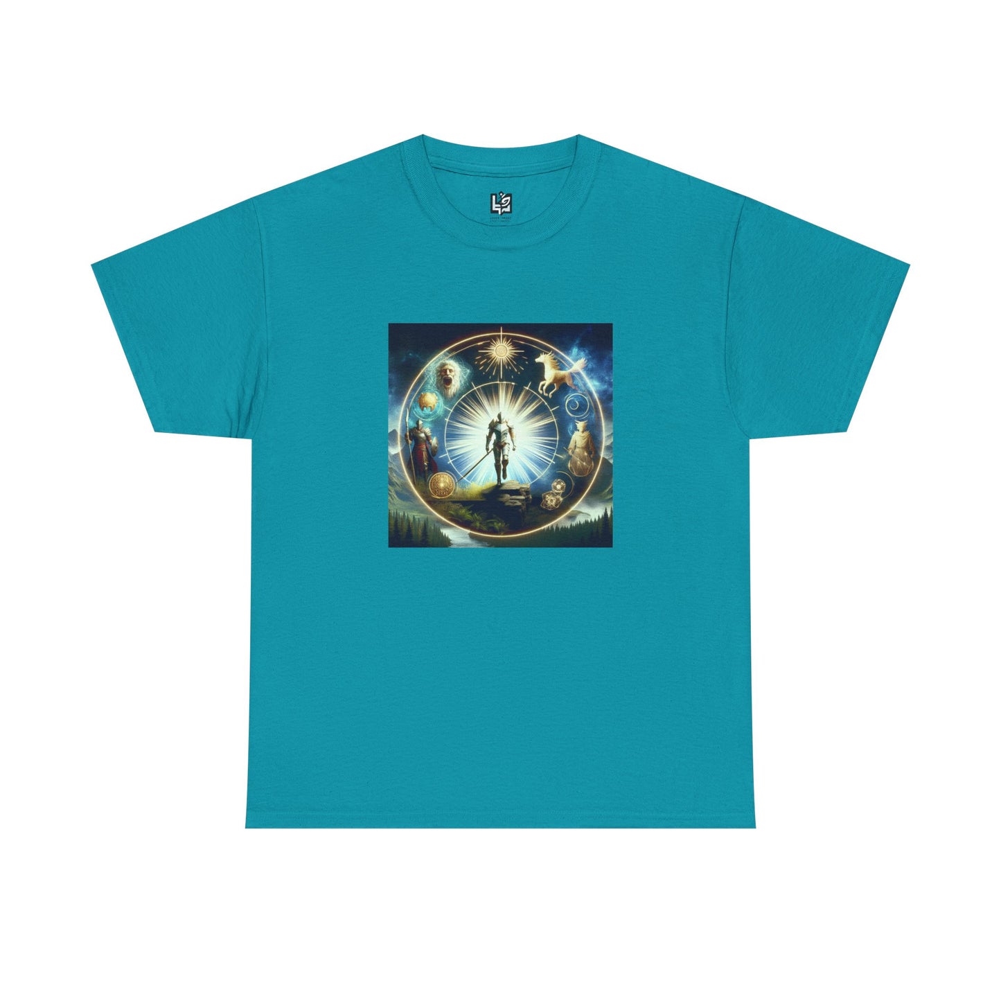 Cosmic Connection Unisex Heavy Cotton Tee - Celestial Design for Star Lovers