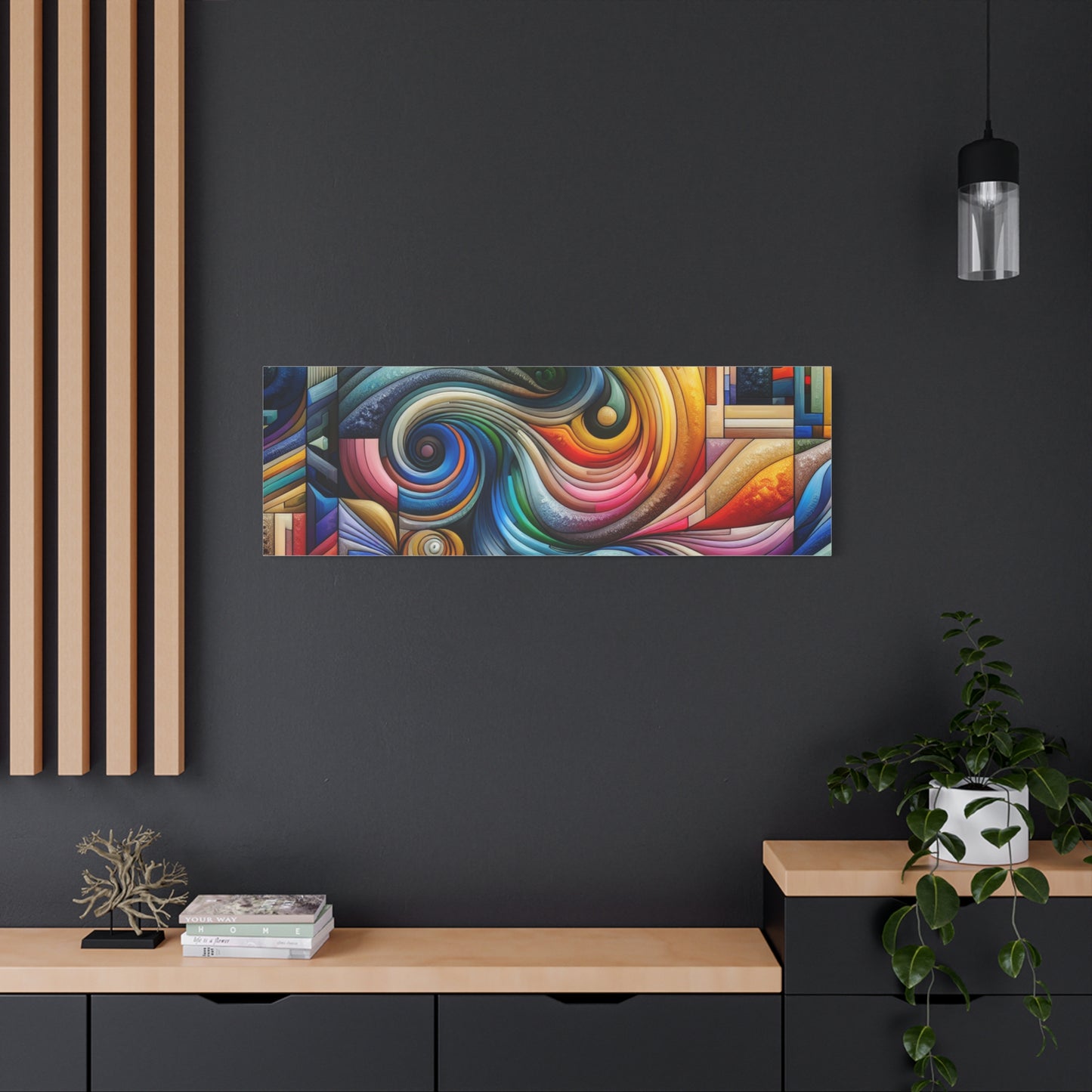 Vibrant Abstract Swirl Matte Canvas Art - Colorful Home Decor
