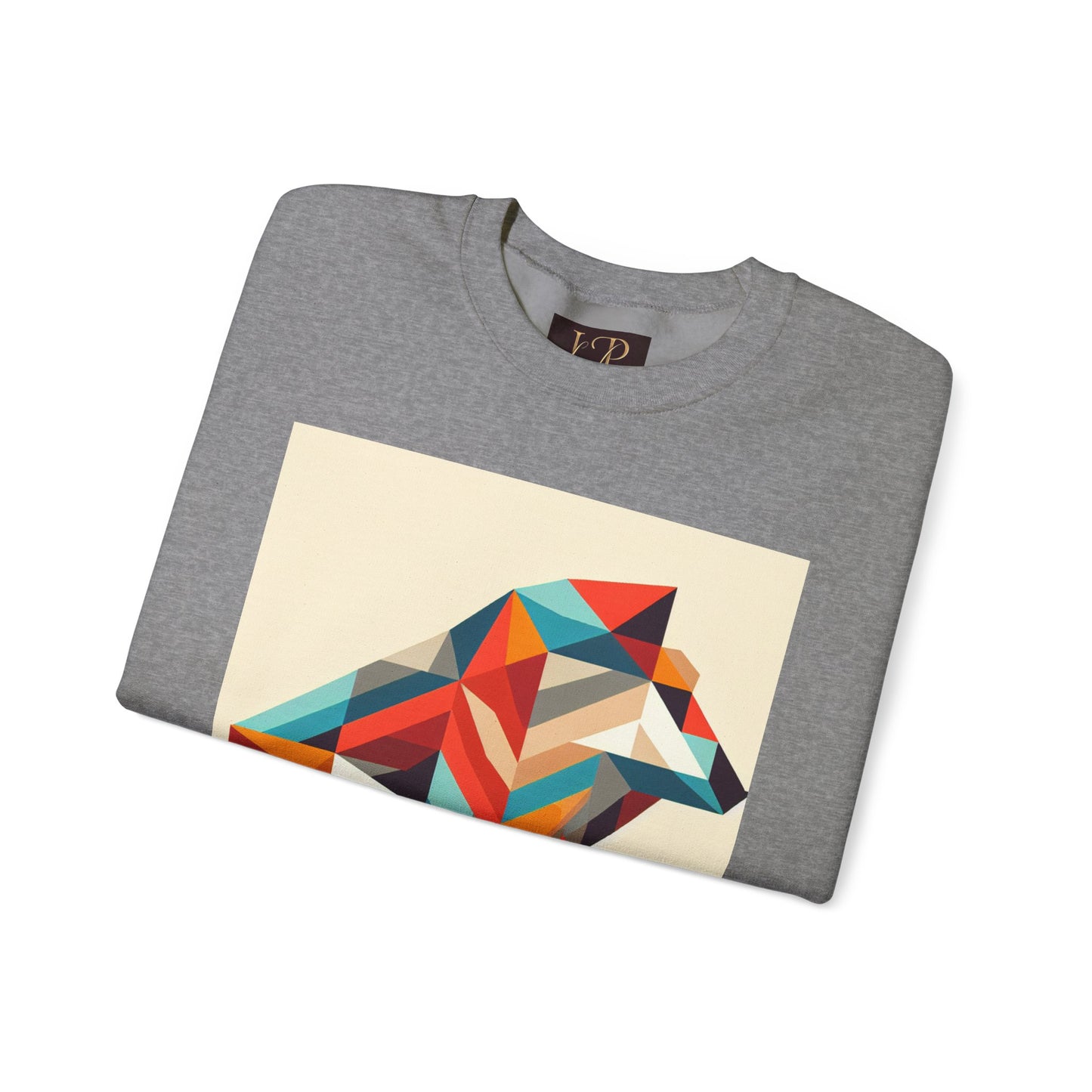 Geometric Wolf Crewneck Sweatshirt - Inspirational Quote Apparel