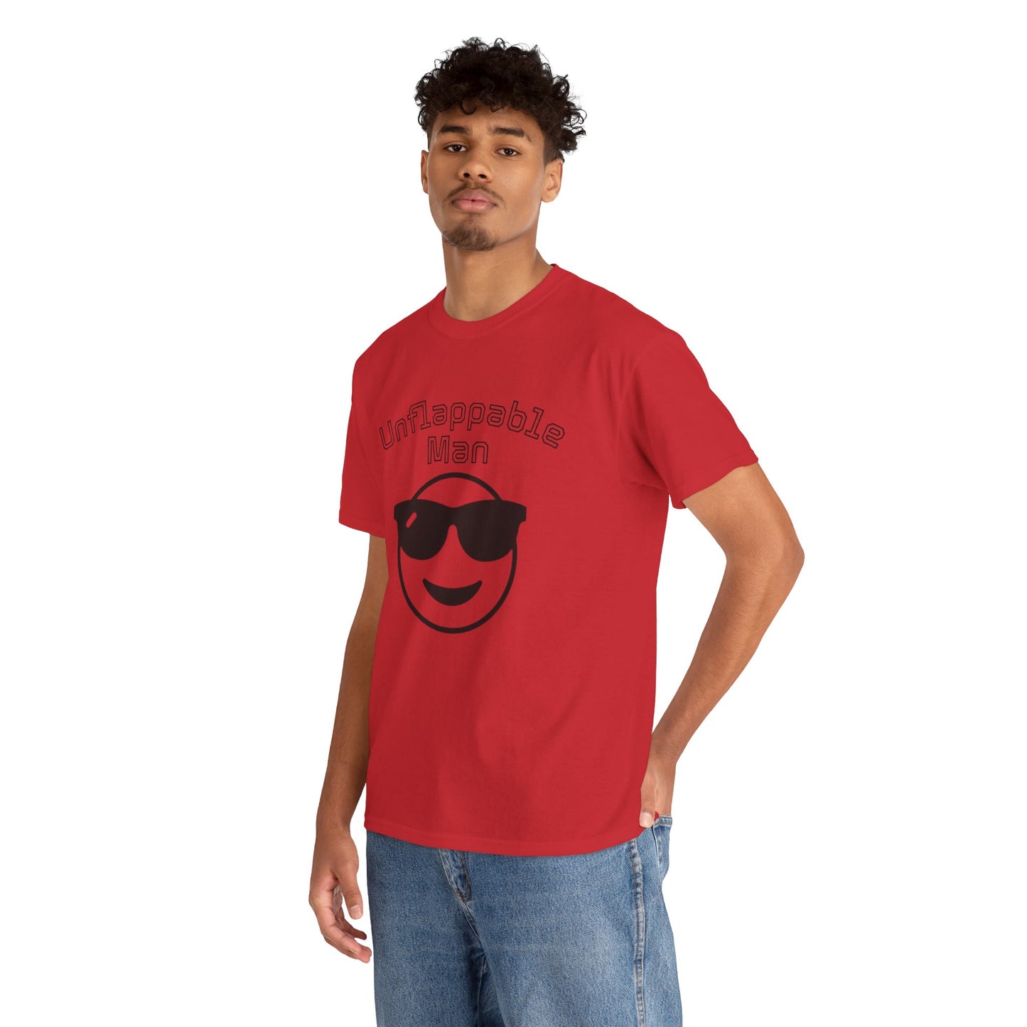 Unflappable Man Unisex Heavy Cotton Tee, Cool Graphic T-Shirt for Men, Perfect Gift for Birthdays, Casual Wear, Outdoor Activities