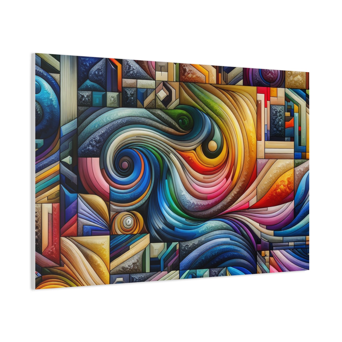 Vibrant Abstract Swirl Matte Canvas Art - Colorful Home Decor