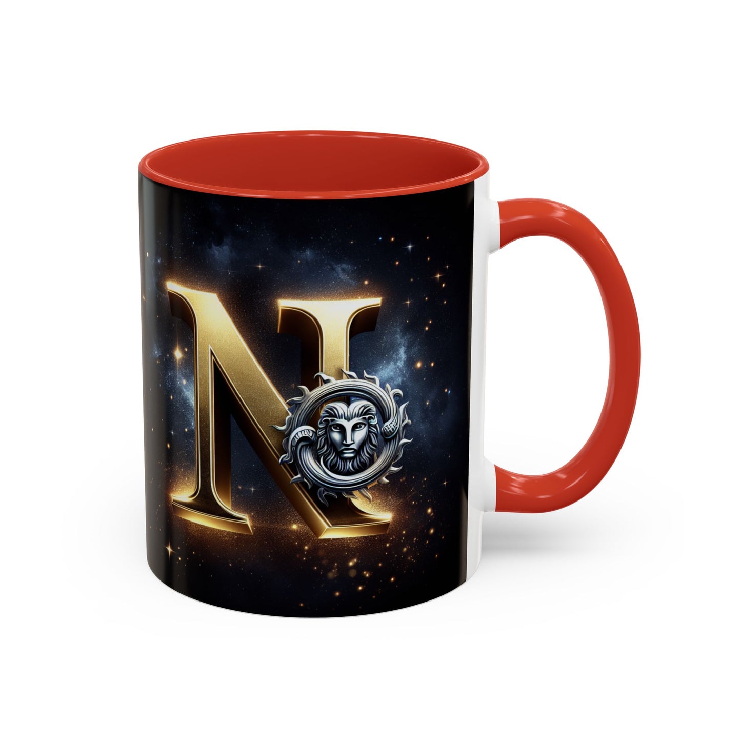 Personalized Zodiac Lion Accent Coffee Mug - Astrology Gift