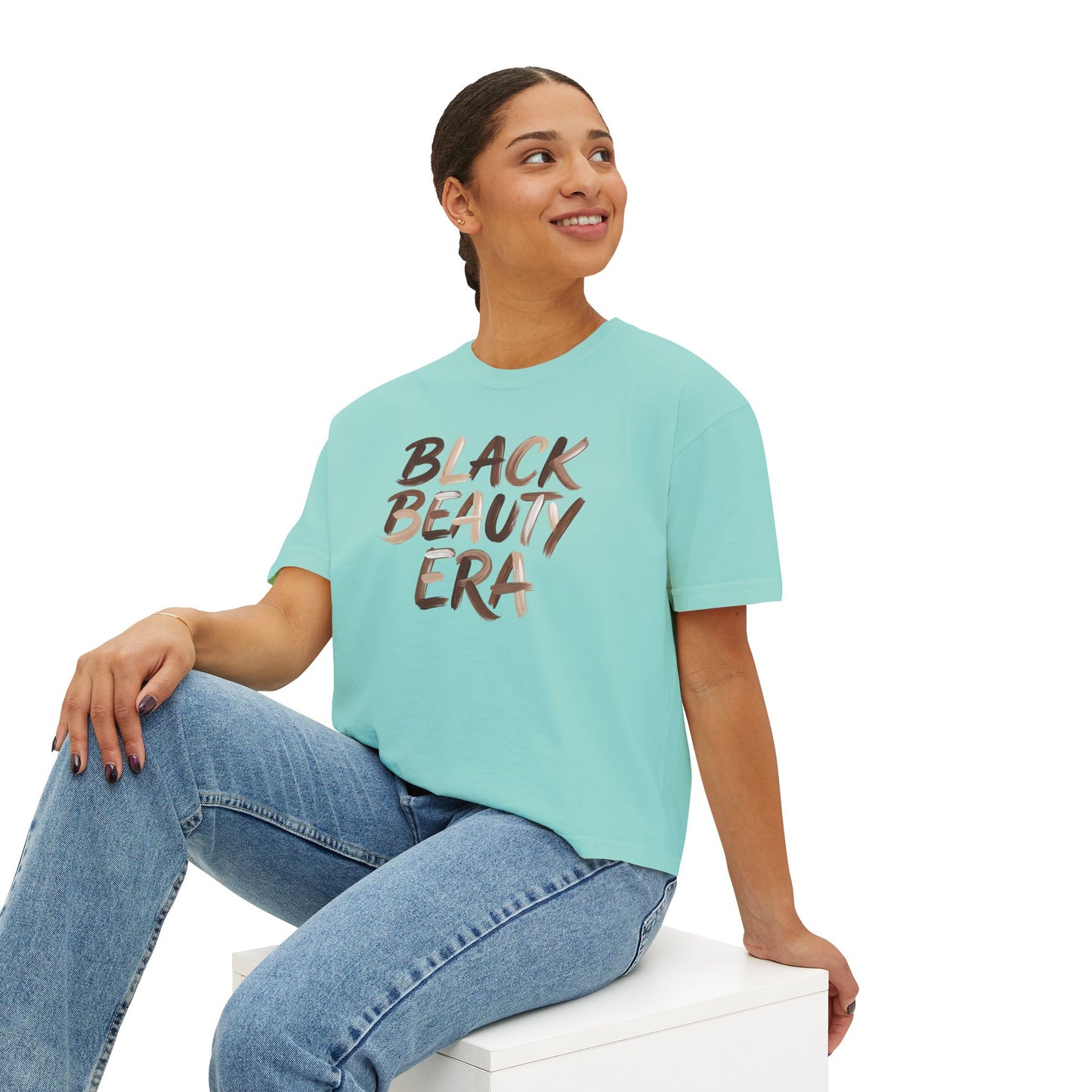 Black Beauty Era Boxy Tee — Women's Empowerment Graphic Shirt