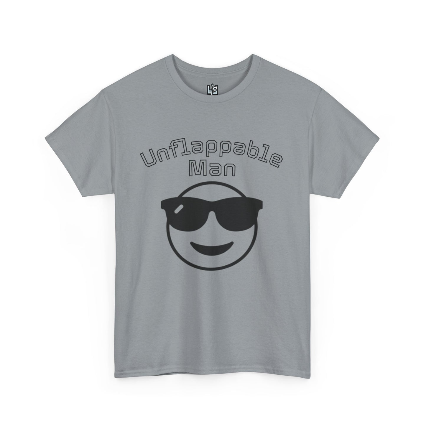 Unflappable Man Unisex Heavy Cotton Tee, Cool Graphic T-Shirt for Men, Perfect Gift for Birthdays, Casual Wear, Outdoor Activities