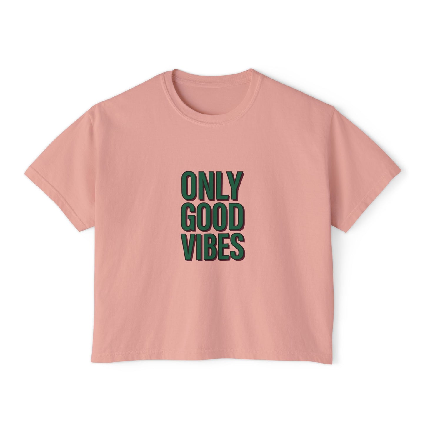 Only Good Vibes Boxy Tee — Women's Positive Graphic Crop T-Shirt
