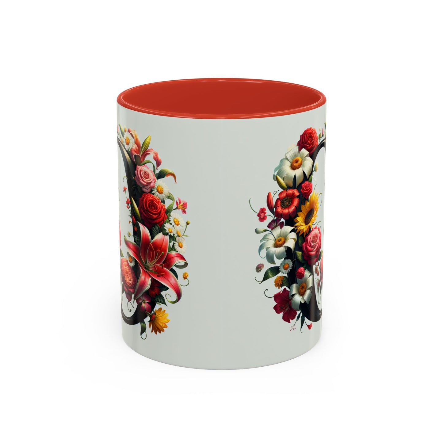 Floral Accent Coffee Mug - Elegant & Vibrant Design for Flower Lovers