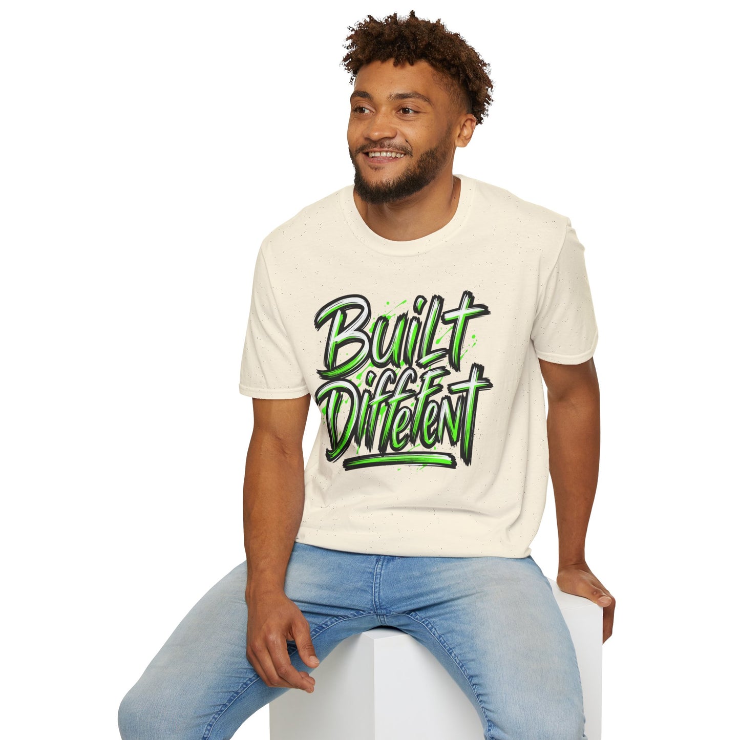 Built Different T-Shirt — Bold Neon Graffiti Tee