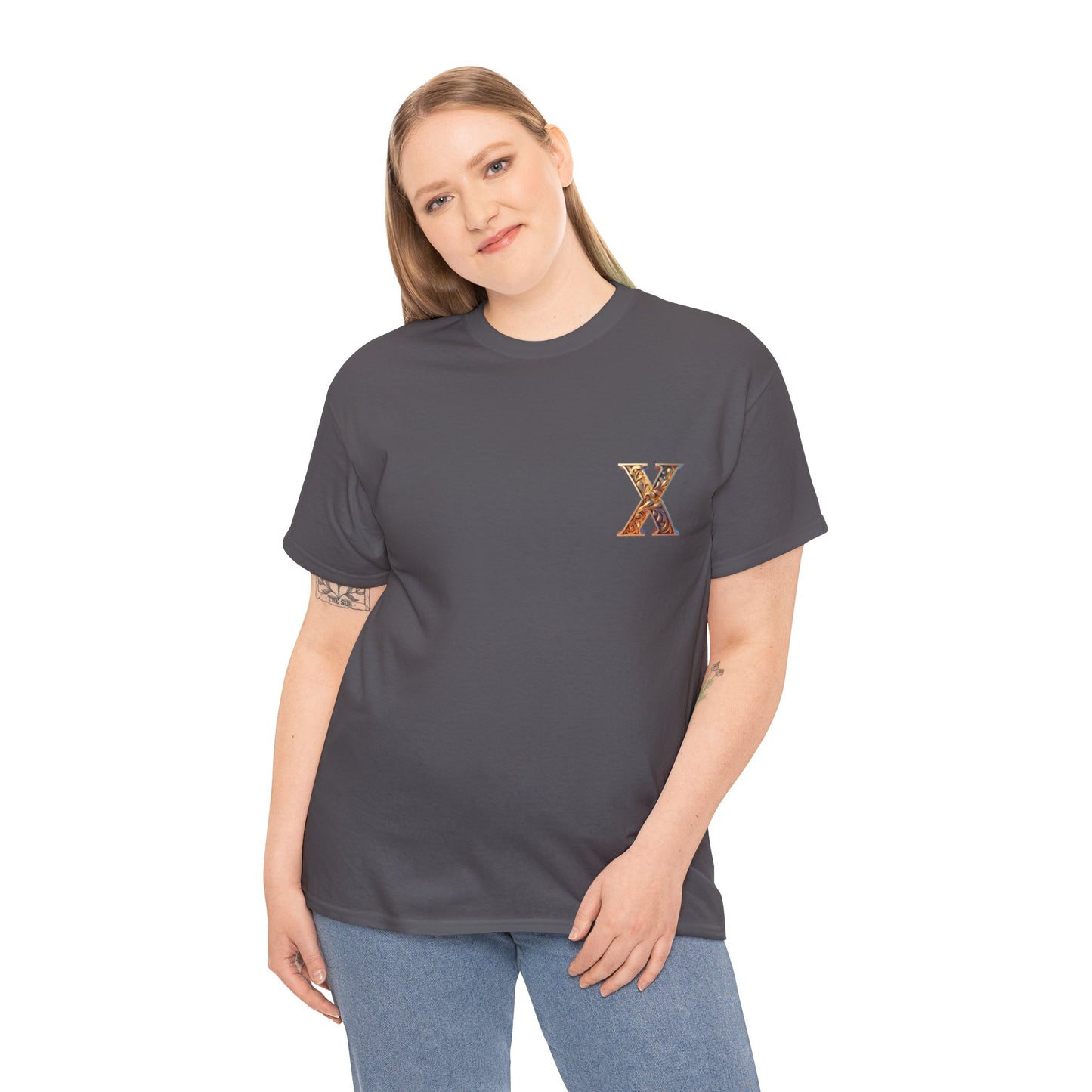 Unisex Heavy Cotton Tee - Stylish 'X' Graphic Shirt for Everyday Wear