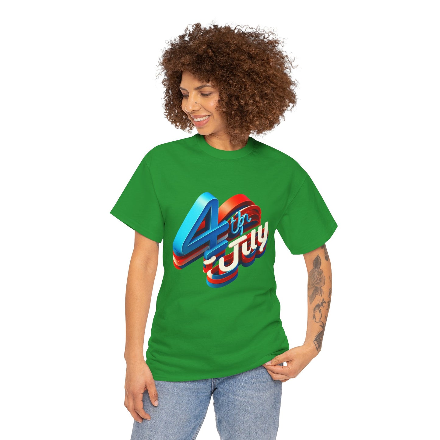 4th of July Unisex Heavy Cotton Tee, Patriotic Shirt, Independence Day Apparel, Summer Event T-Shirt, Casual Graphic Tee