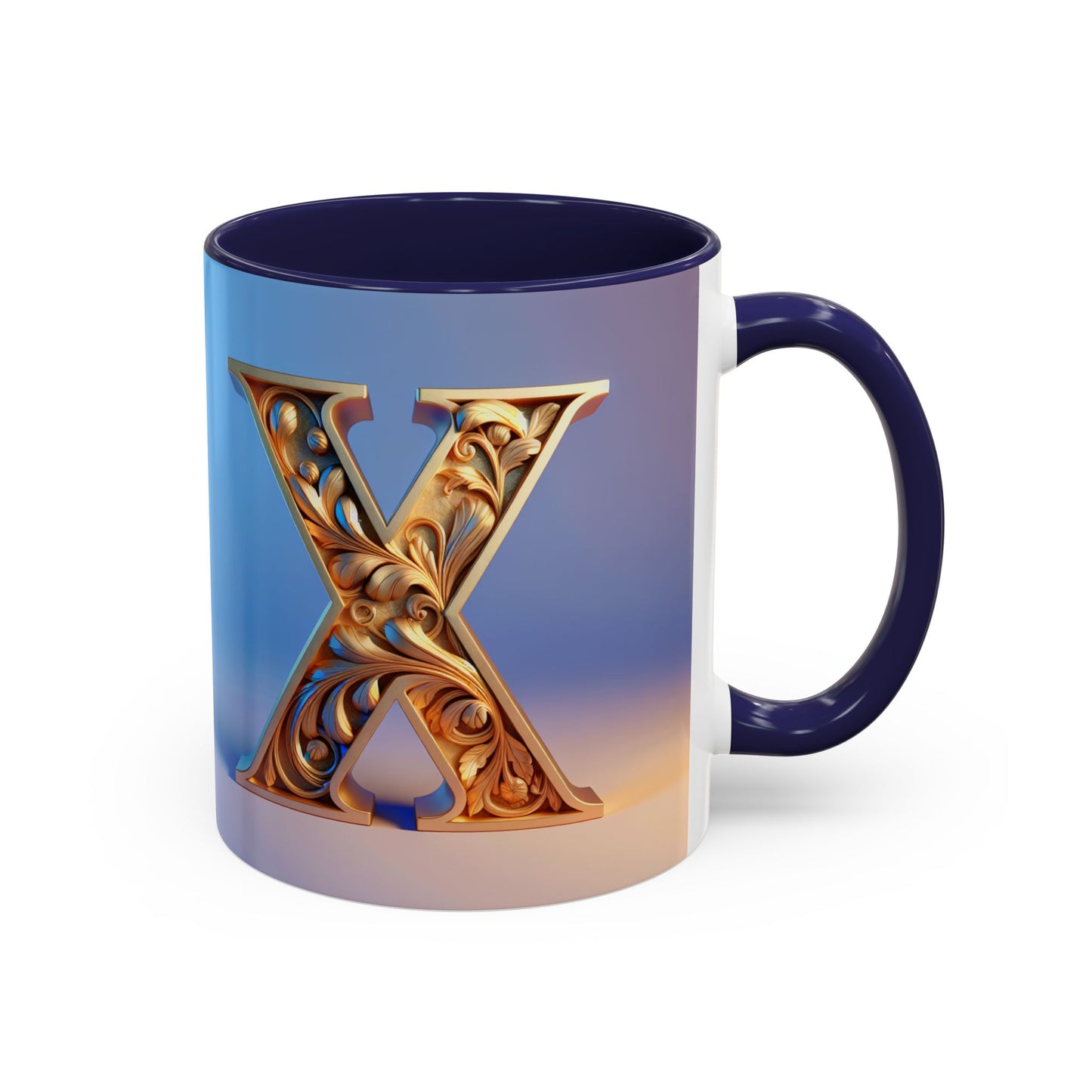 Elegant Monogram Accent Coffee Mug - Customizable X Design for Home & Gifts